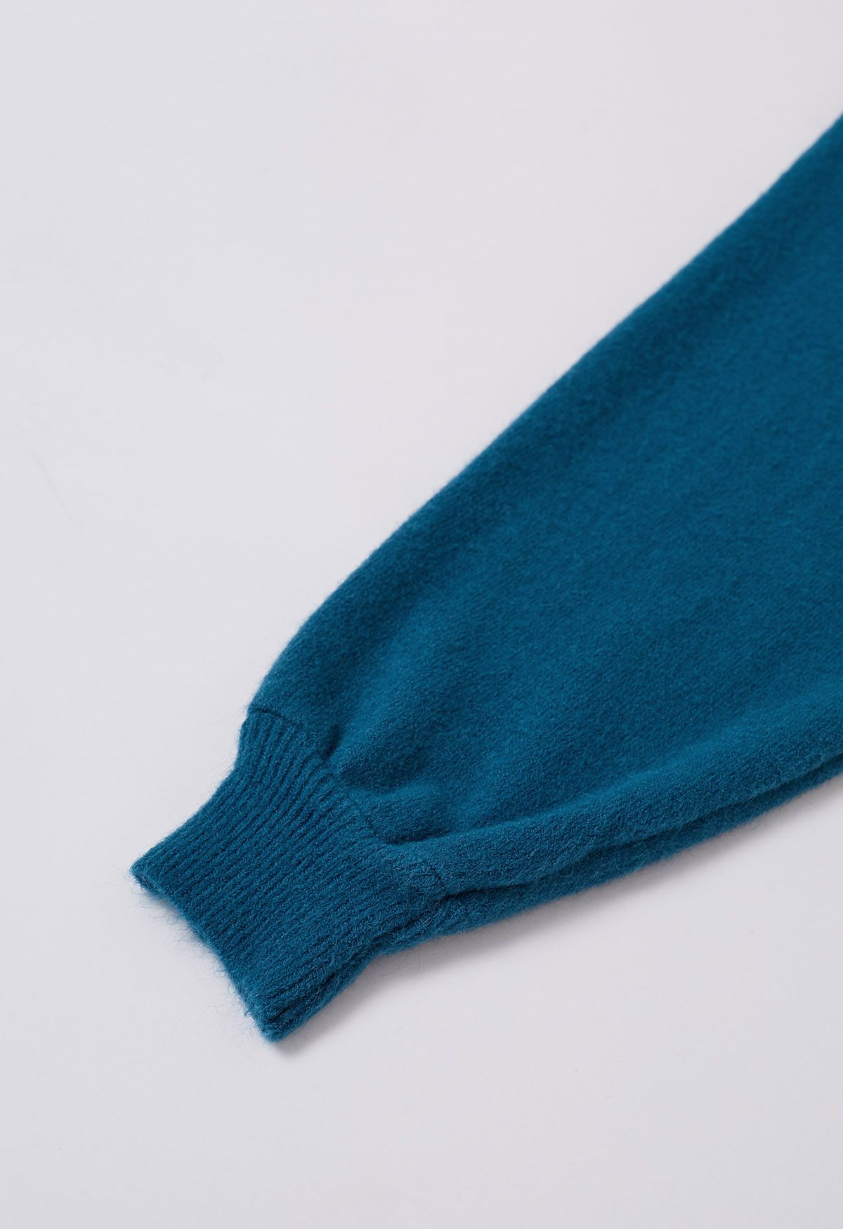 Robe Twinset en tricot côtelé à encolure perlée en indigo