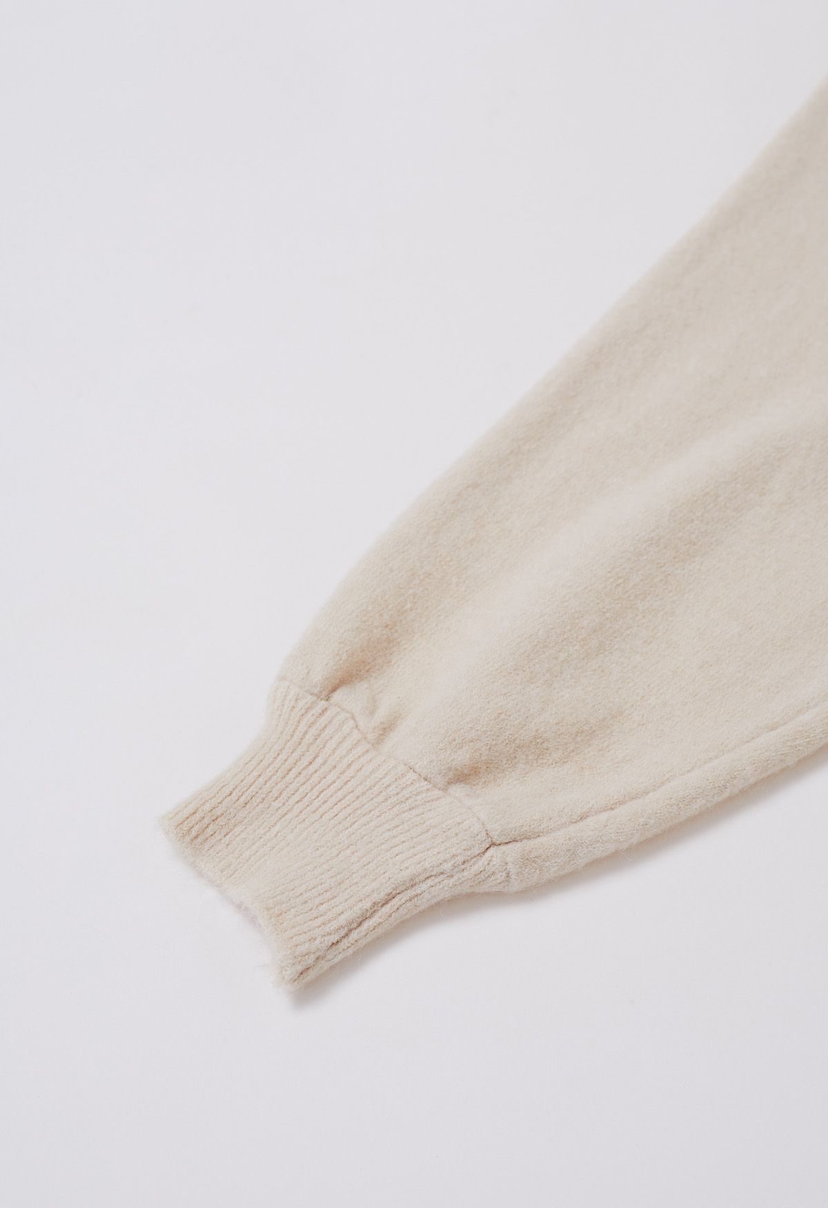 Robe Twinset en tricot côtelé à encolure perlée en sable