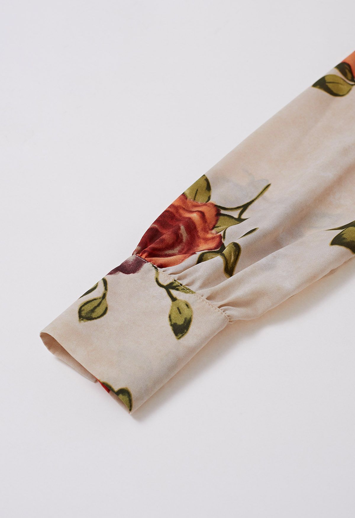 Robe mi-longue portefeuille à imprimé roses vintage