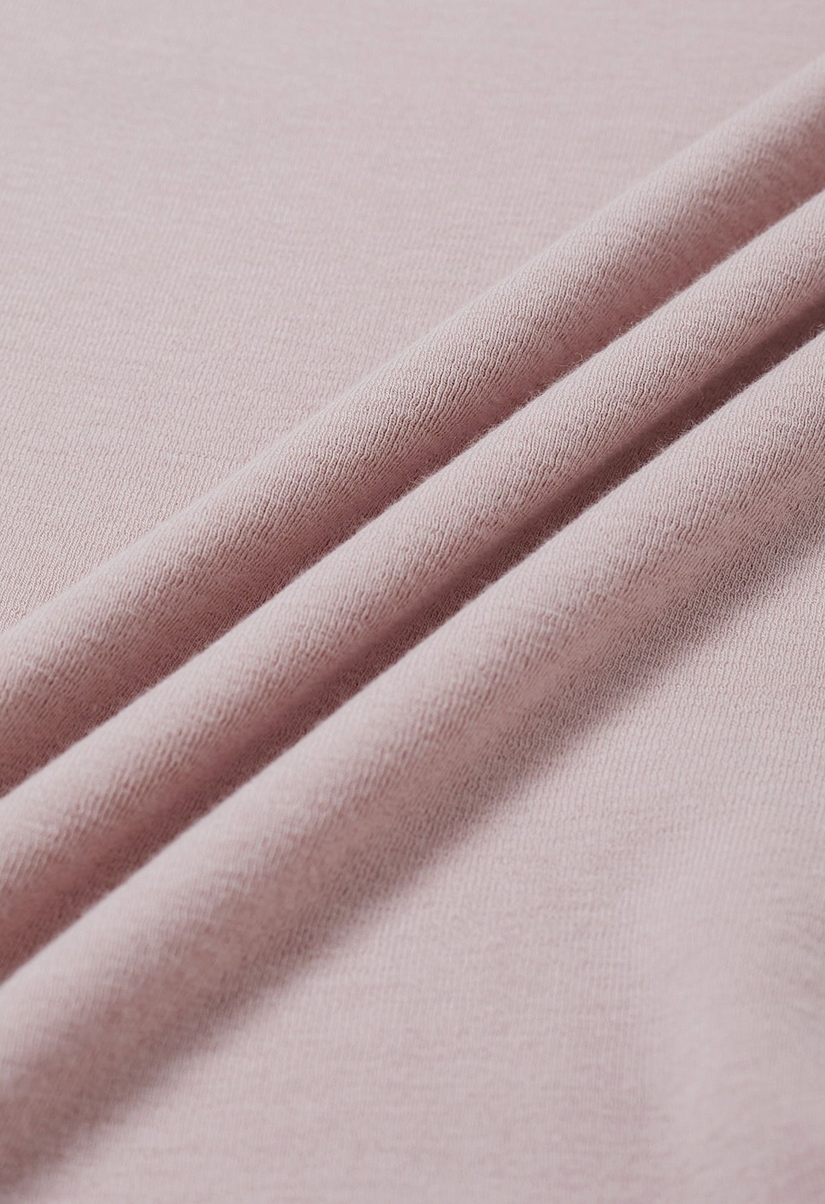 Haut en coton uni à col plié en rose