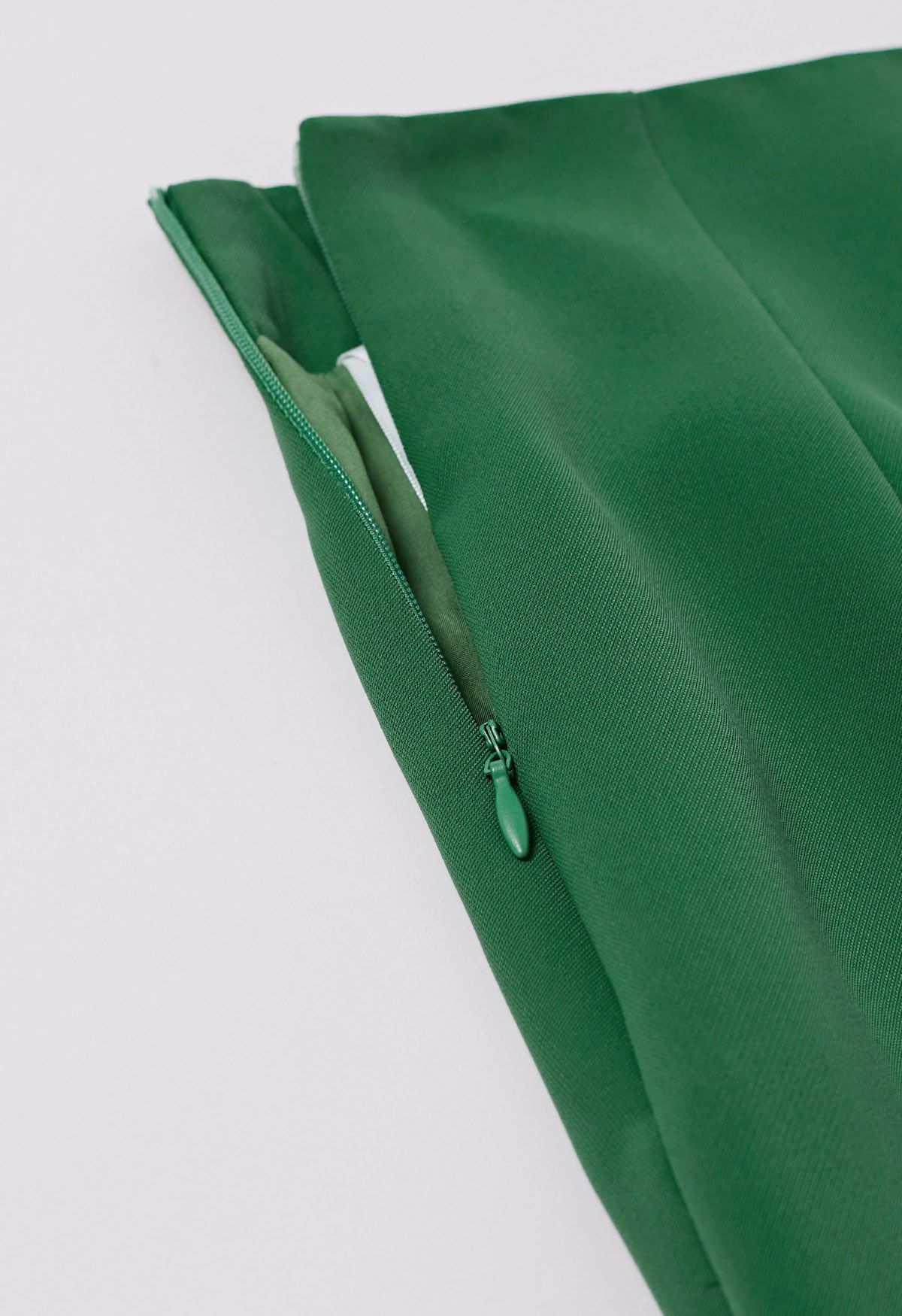 Jupe à volants de couleur unie en vert