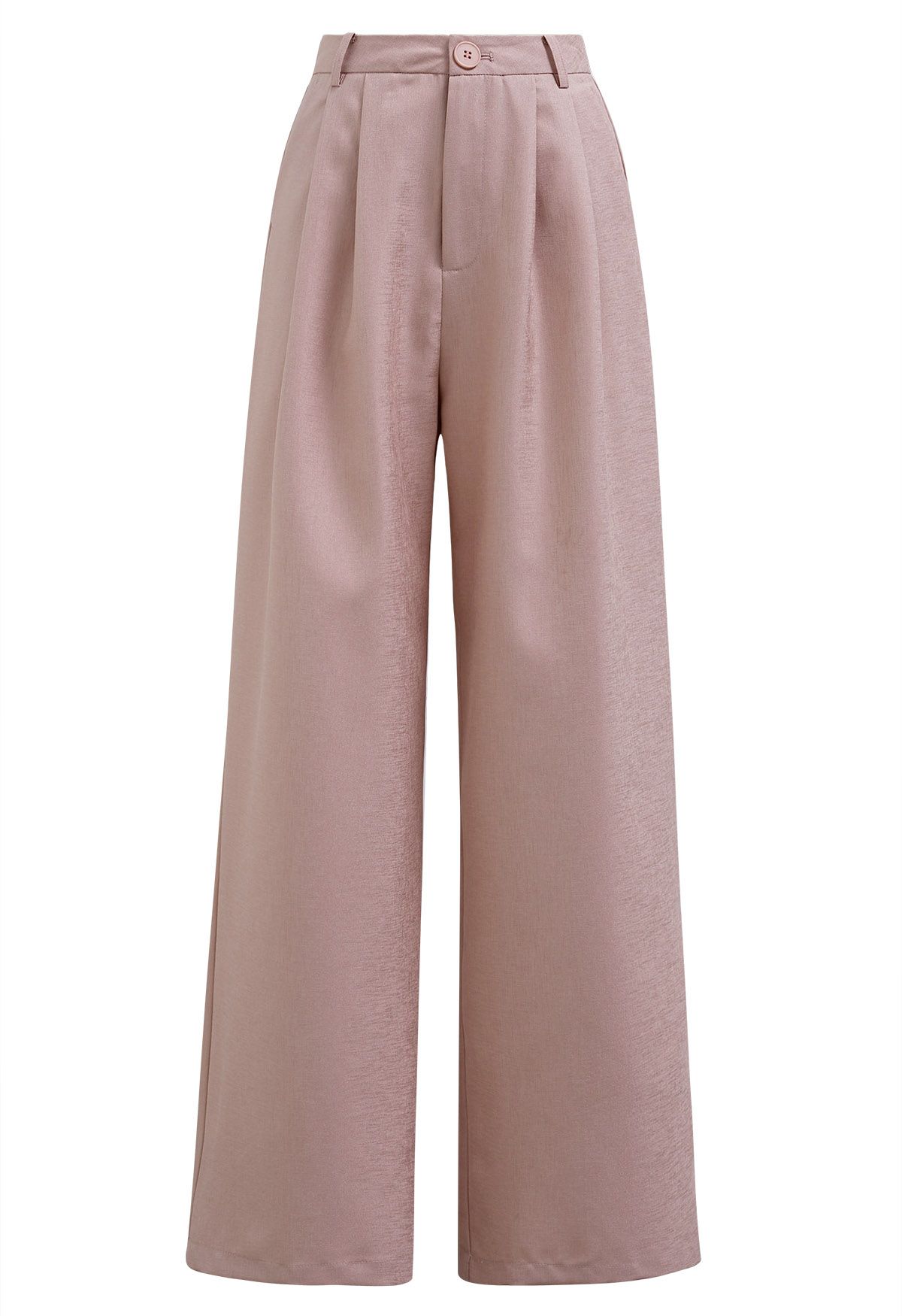 Ensemble chic sans manches et pantalon large fluide en rose