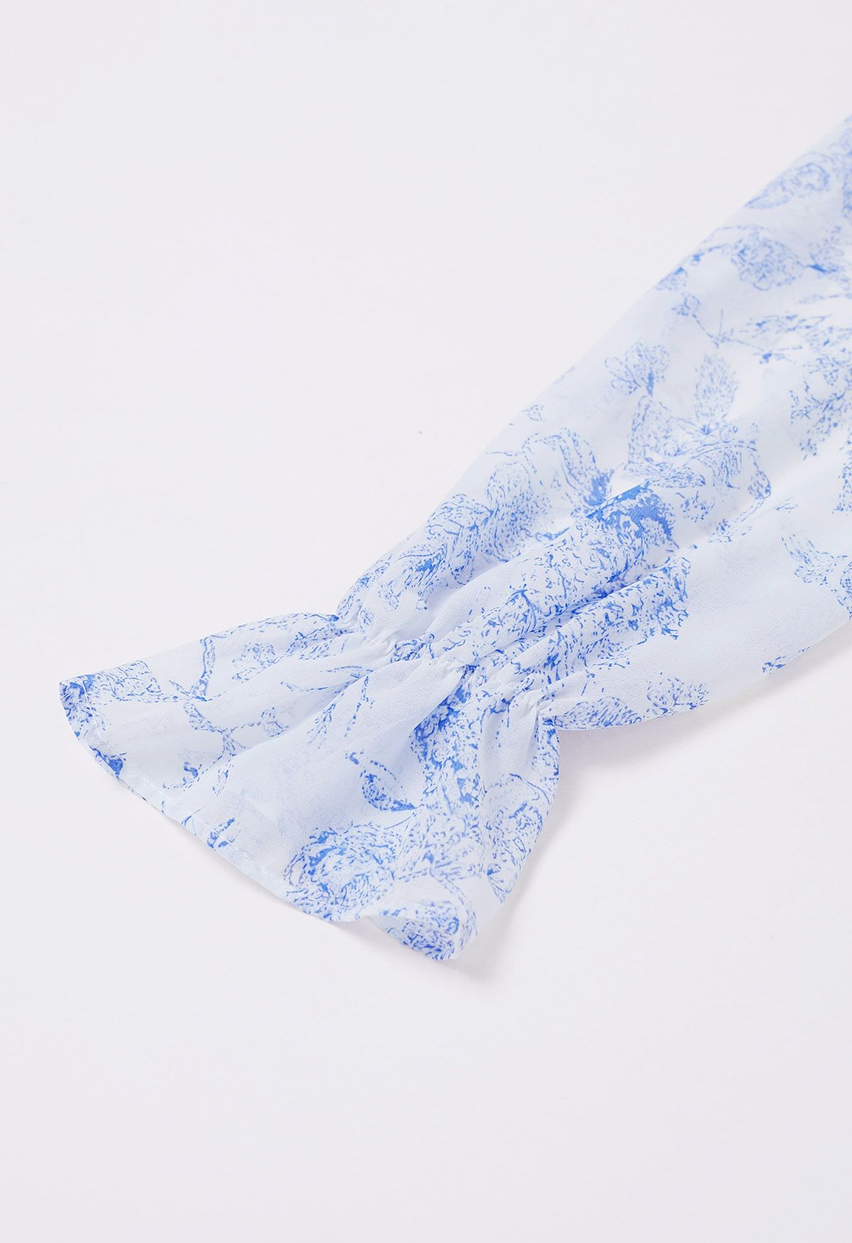 Spring Delight - Robe mi-longue en mousseline à volants, bleu bébé