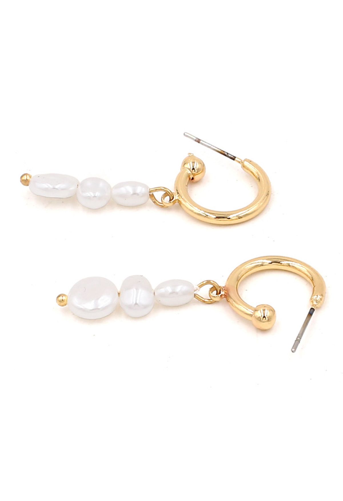 Boucles d'oreilles pendantes avec perles distinctives