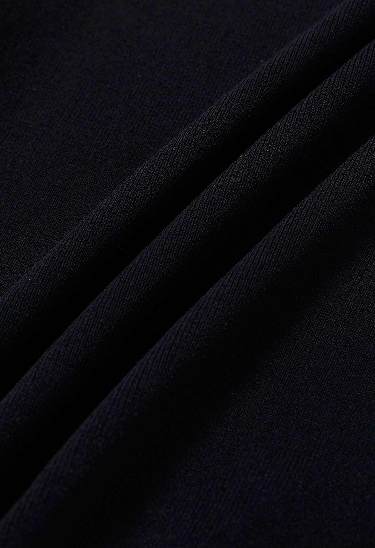 Haut en tricot à encolure carrée épissé en dentelle en noir