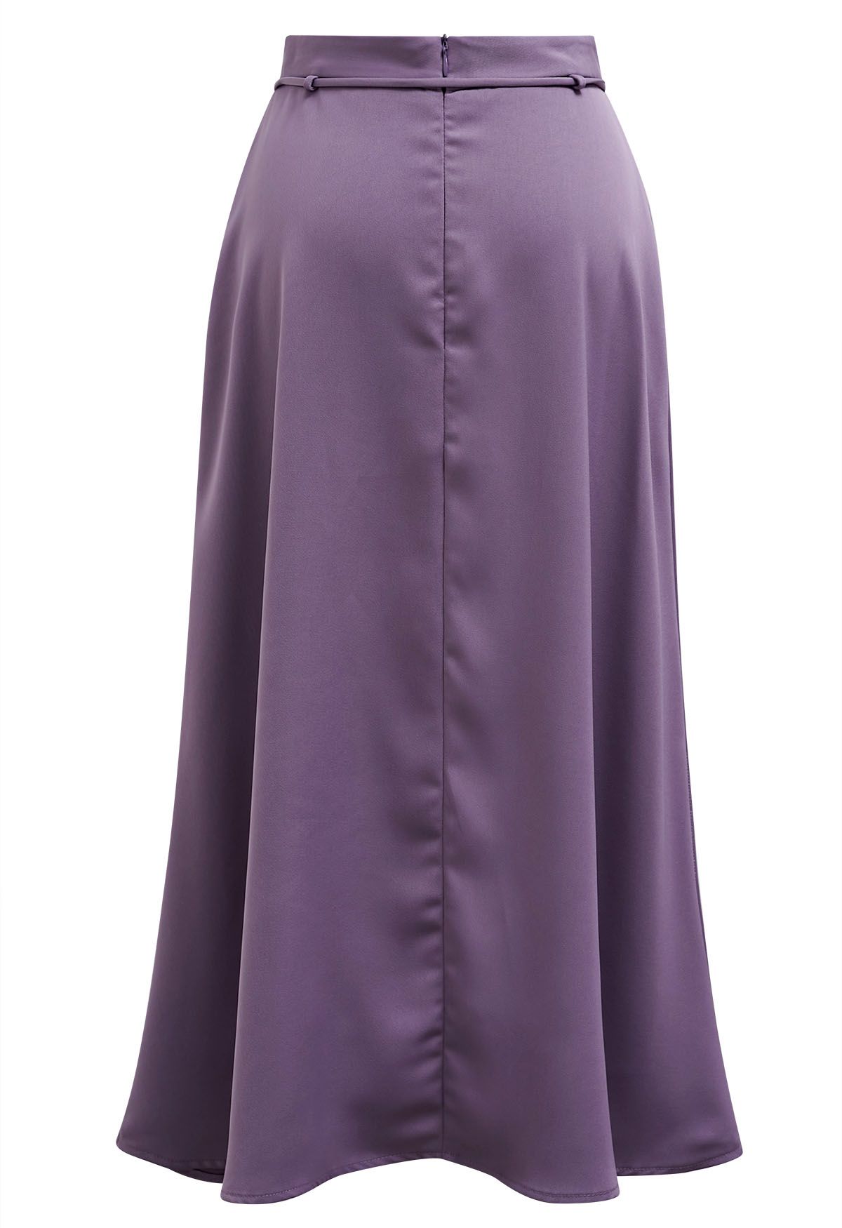 Jupe mi-longue Glam à taille nouée en violet