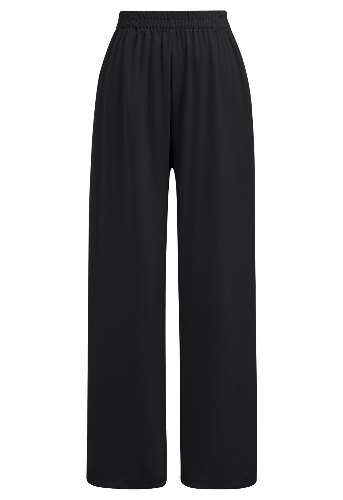 Pantalon à enfiler finition satinée en noir