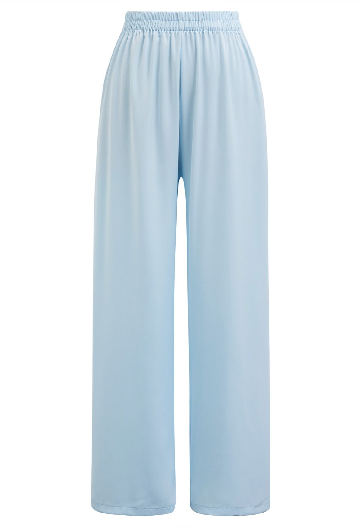 Pantalon à enfiler finition satinée en bleu