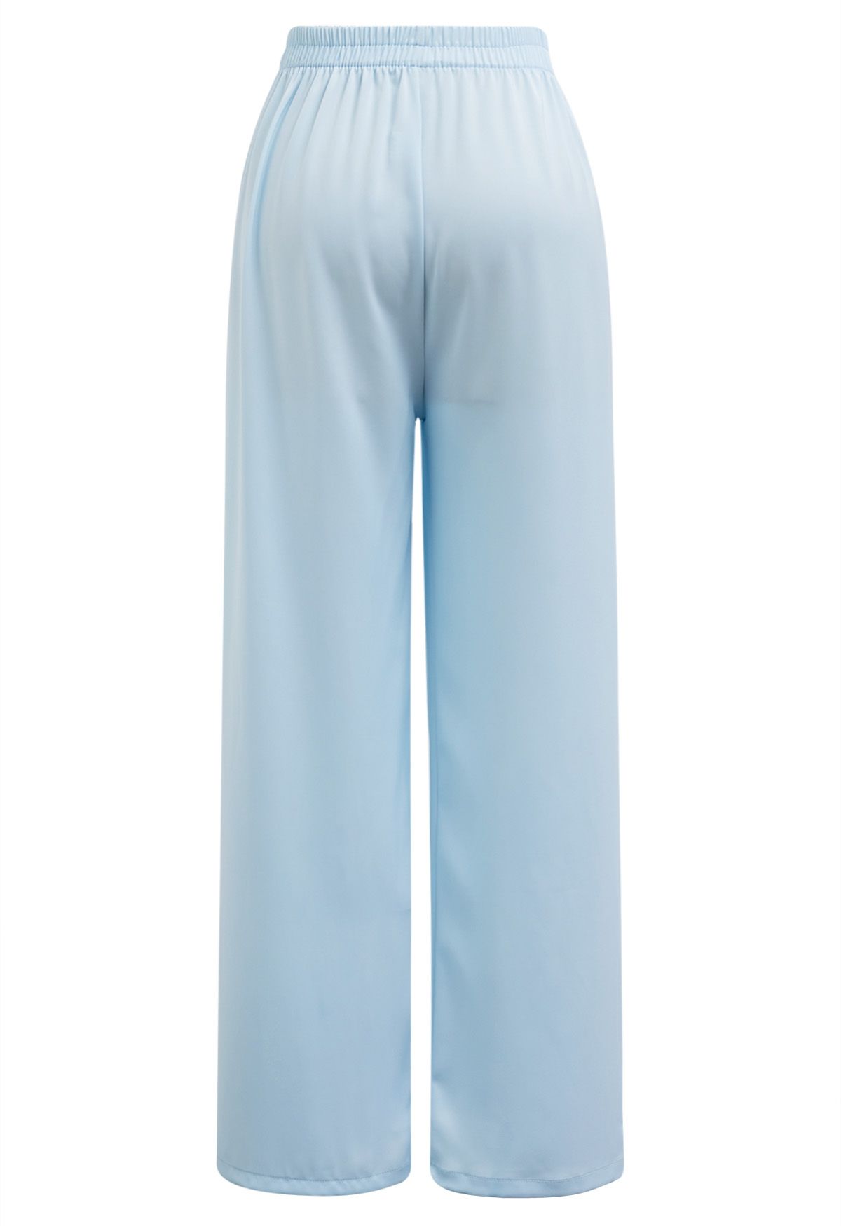 Pantalon à enfiler finition satinée en bleu