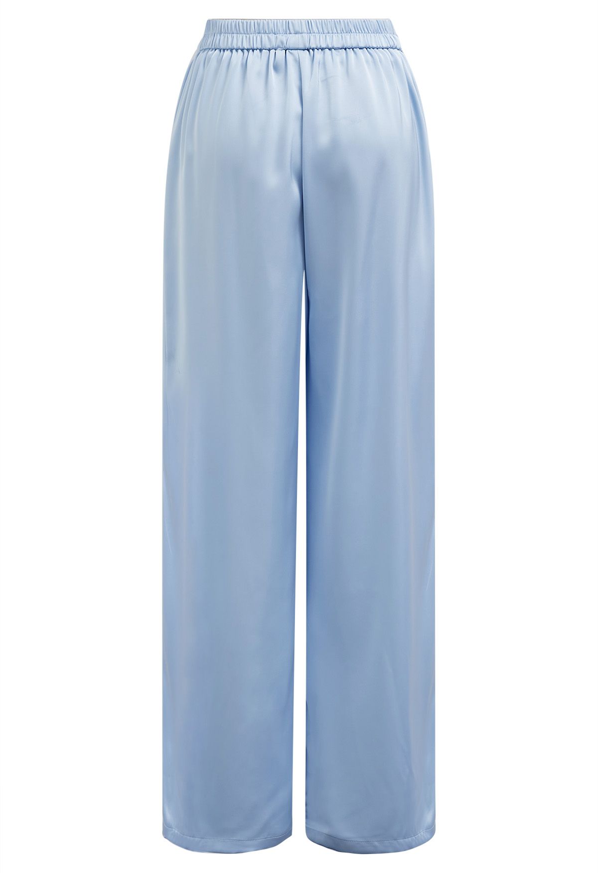 Pantalon à enfiler finition satinée en bleu