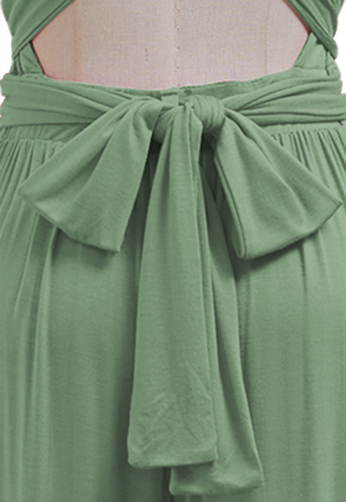 Combinaison à jambe large Twist and Tie en vert