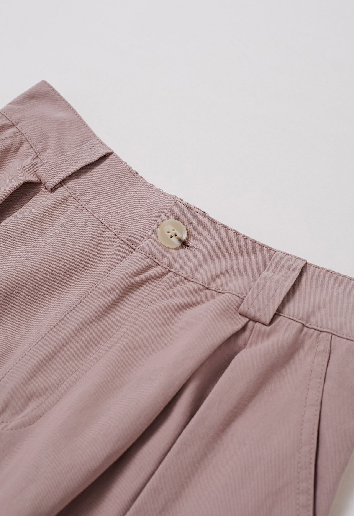 Pantalon large en coton doux en rose