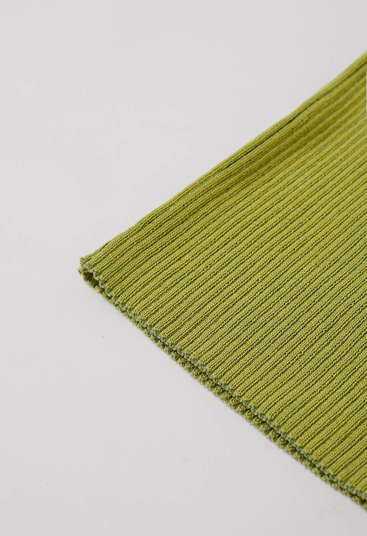 Débardeur en tricot texturé à rayures en vert