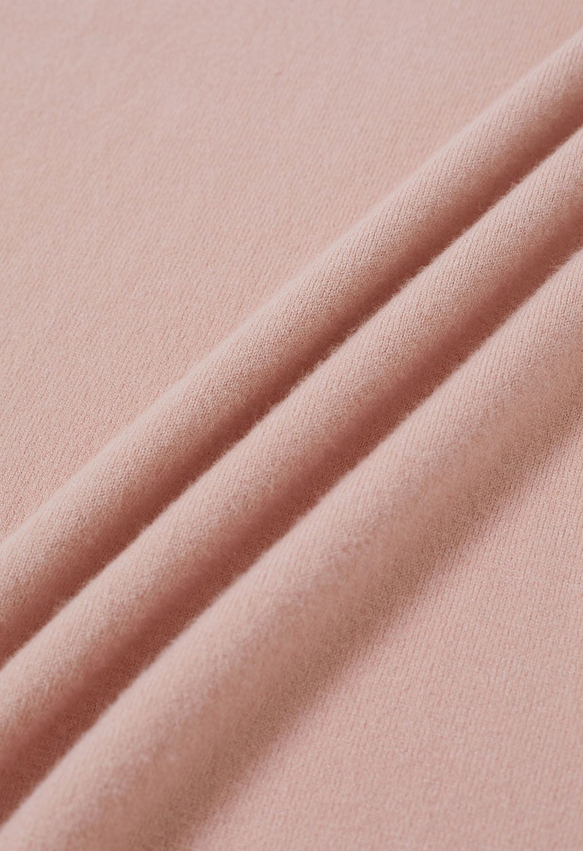 Haut en tricot à manches courtes de couleur unie en rose