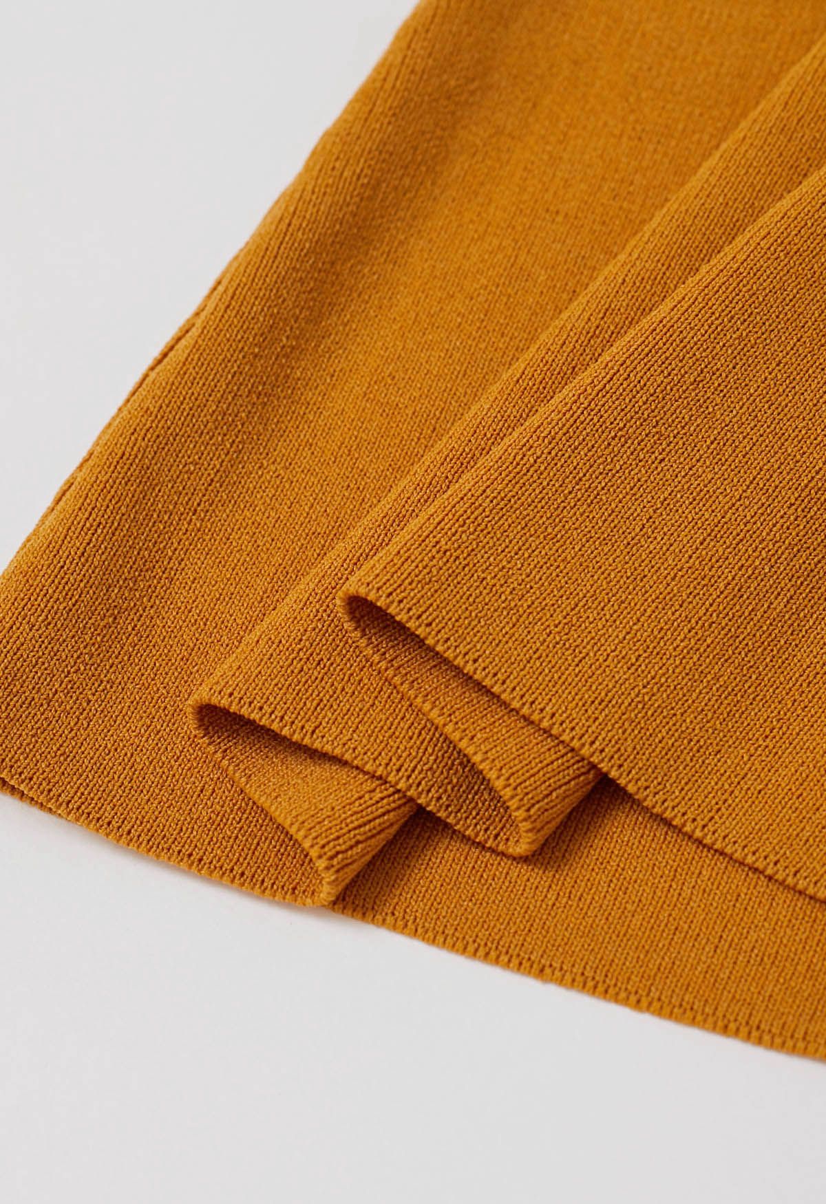 Haut en tricot sans manches à col carré avec ceinture en citrouille