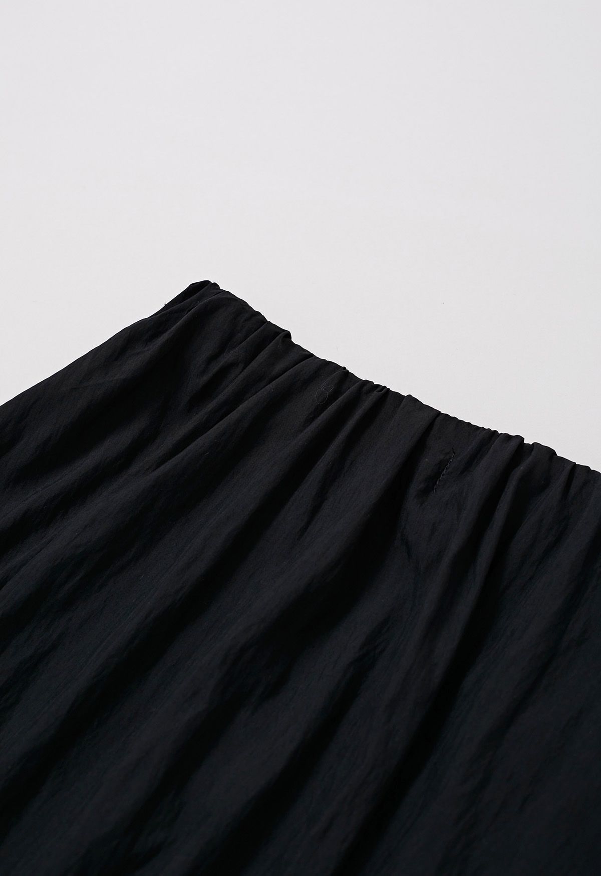 Jupe longue Graceful Breeze à taille élastique en noir