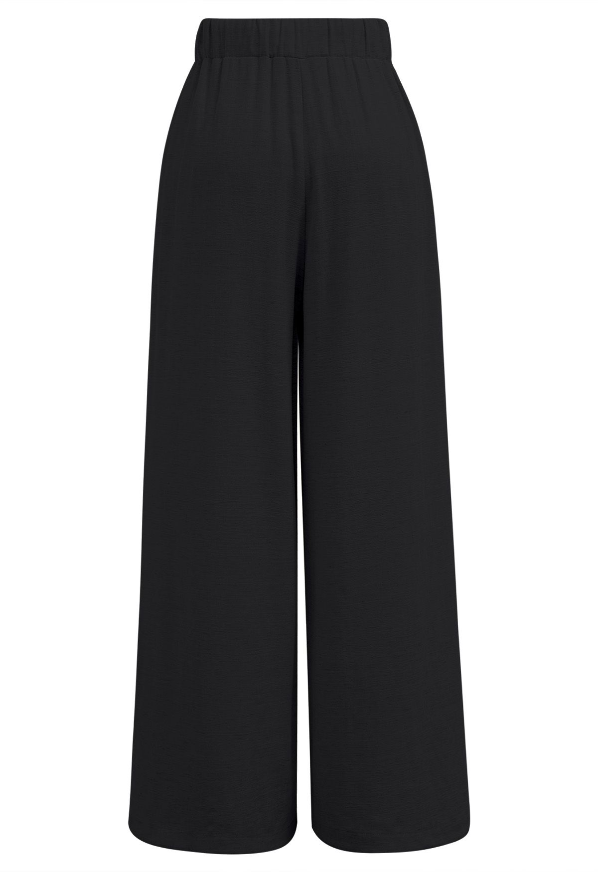 Pantalon plissé en lin mélangé de saison décontractée en noir