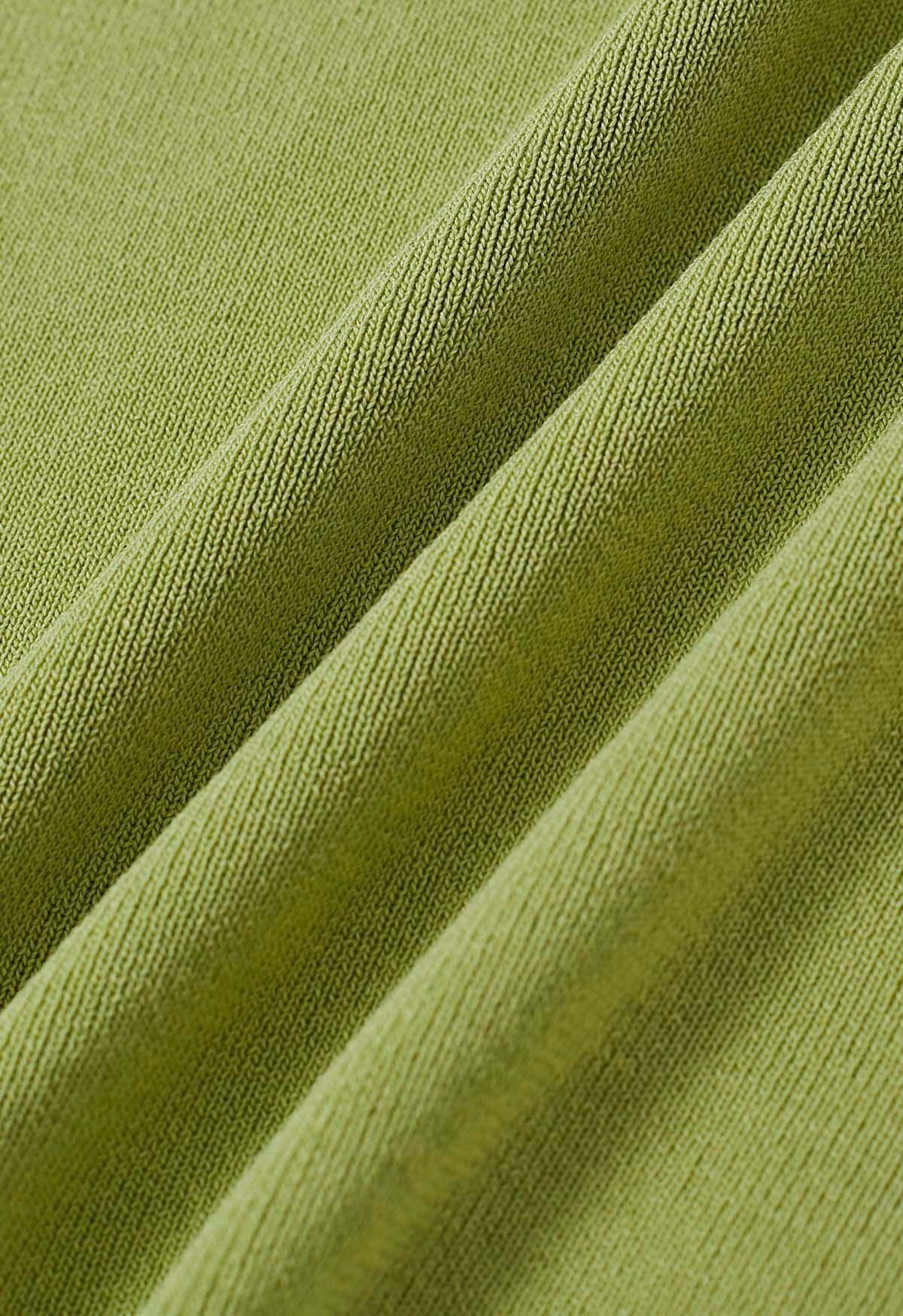 Haut en tricot à une épaule perlé en vert