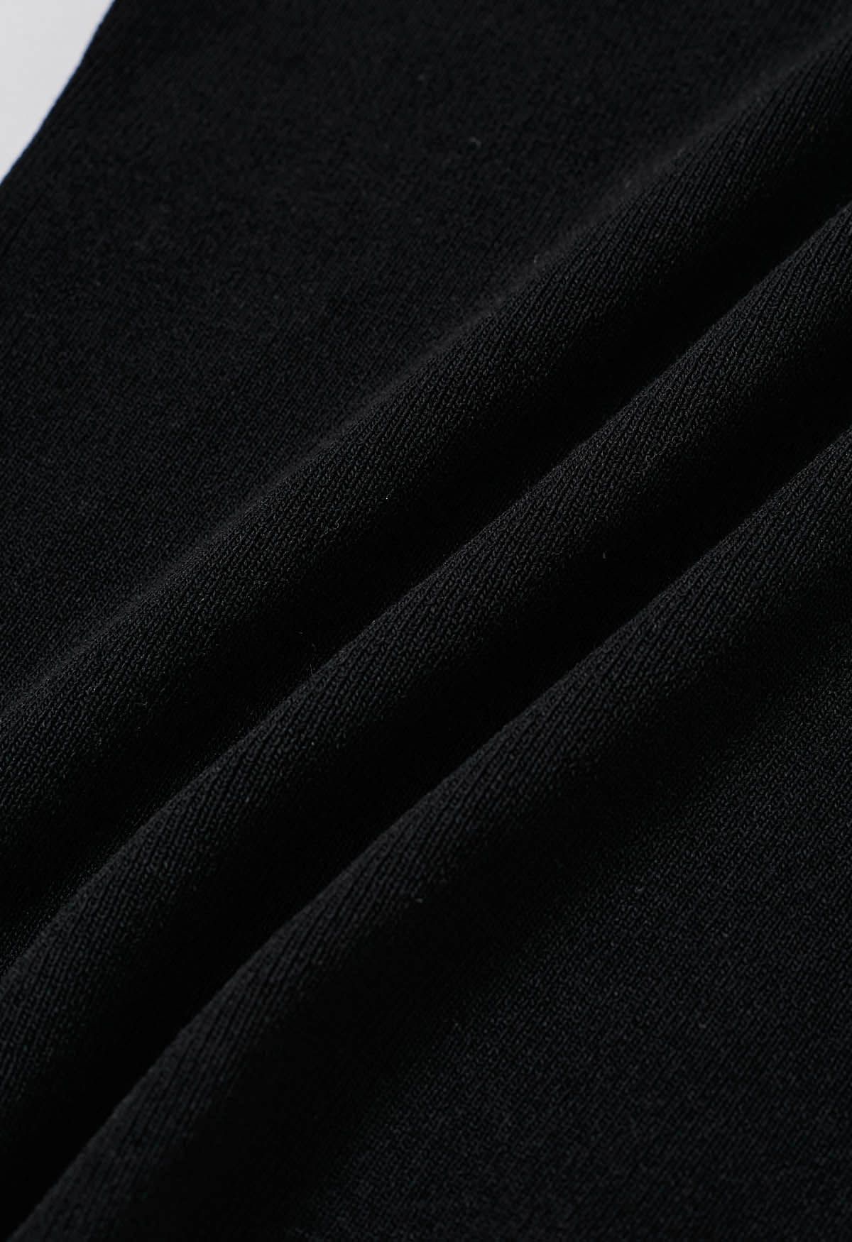 Haut en tricot perlé à une épaule en noir