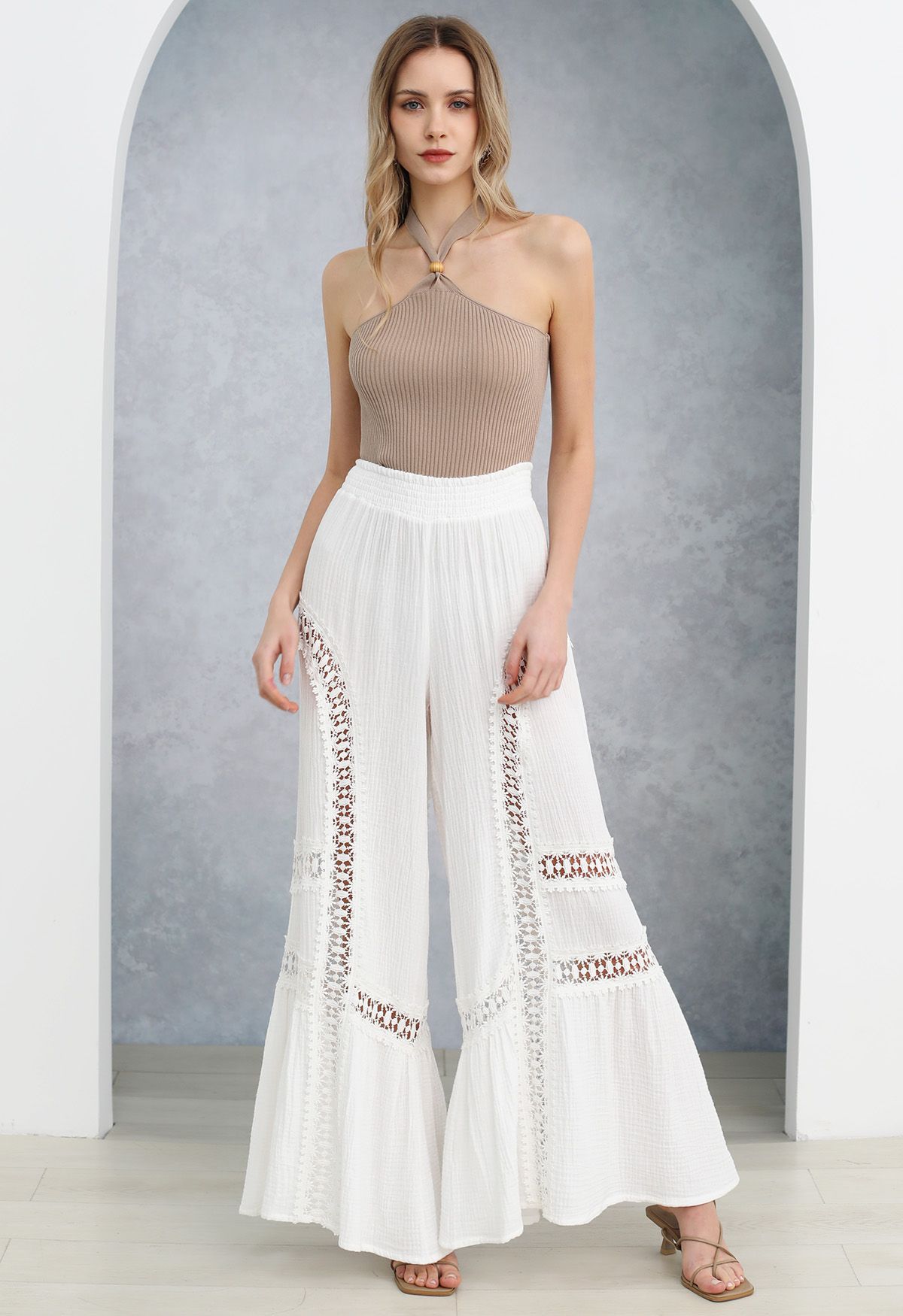 Pantalon évasé en coton Hit the Breeze Lacy