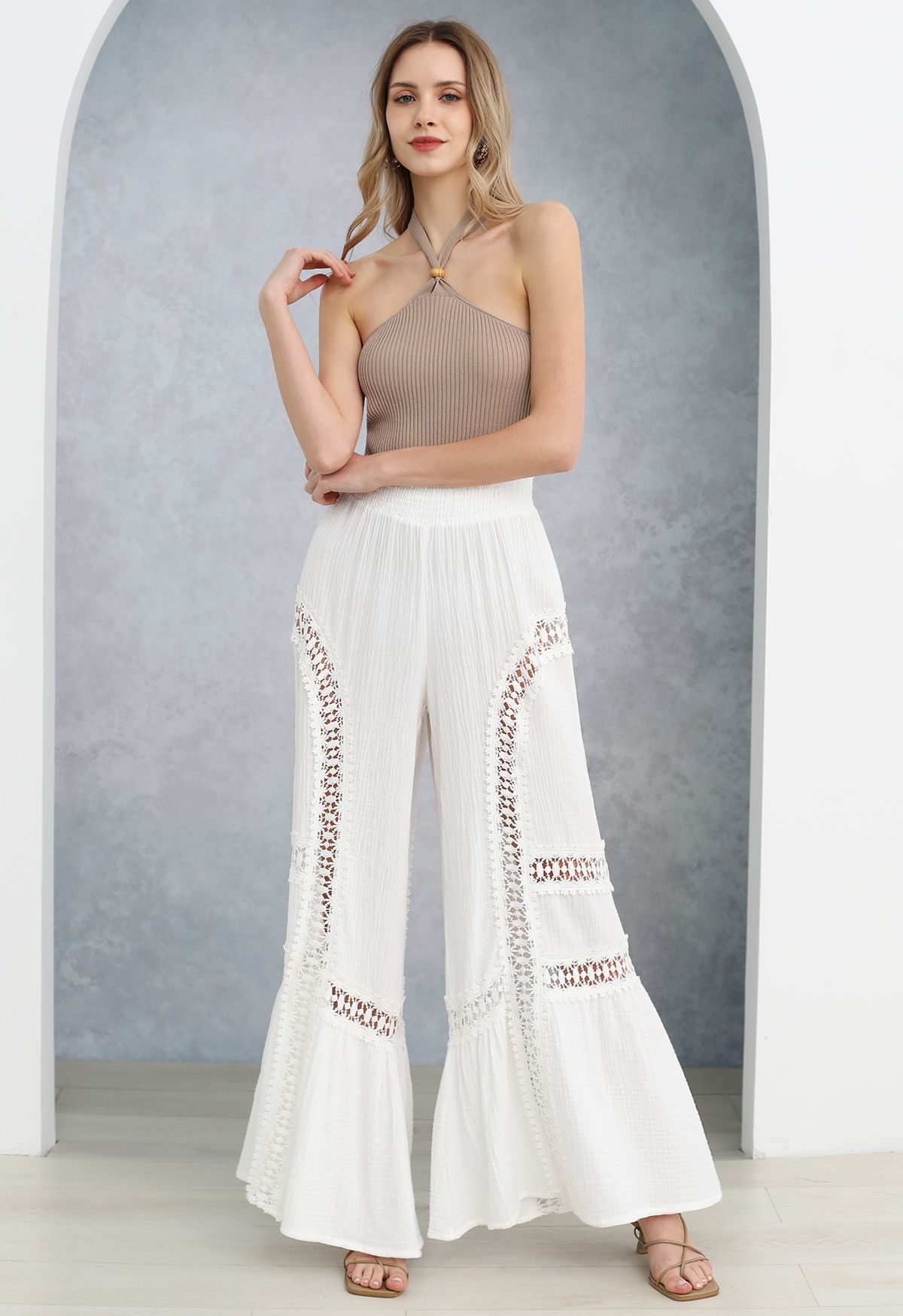 Pantalon évasé en coton Hit the Breeze Lacy