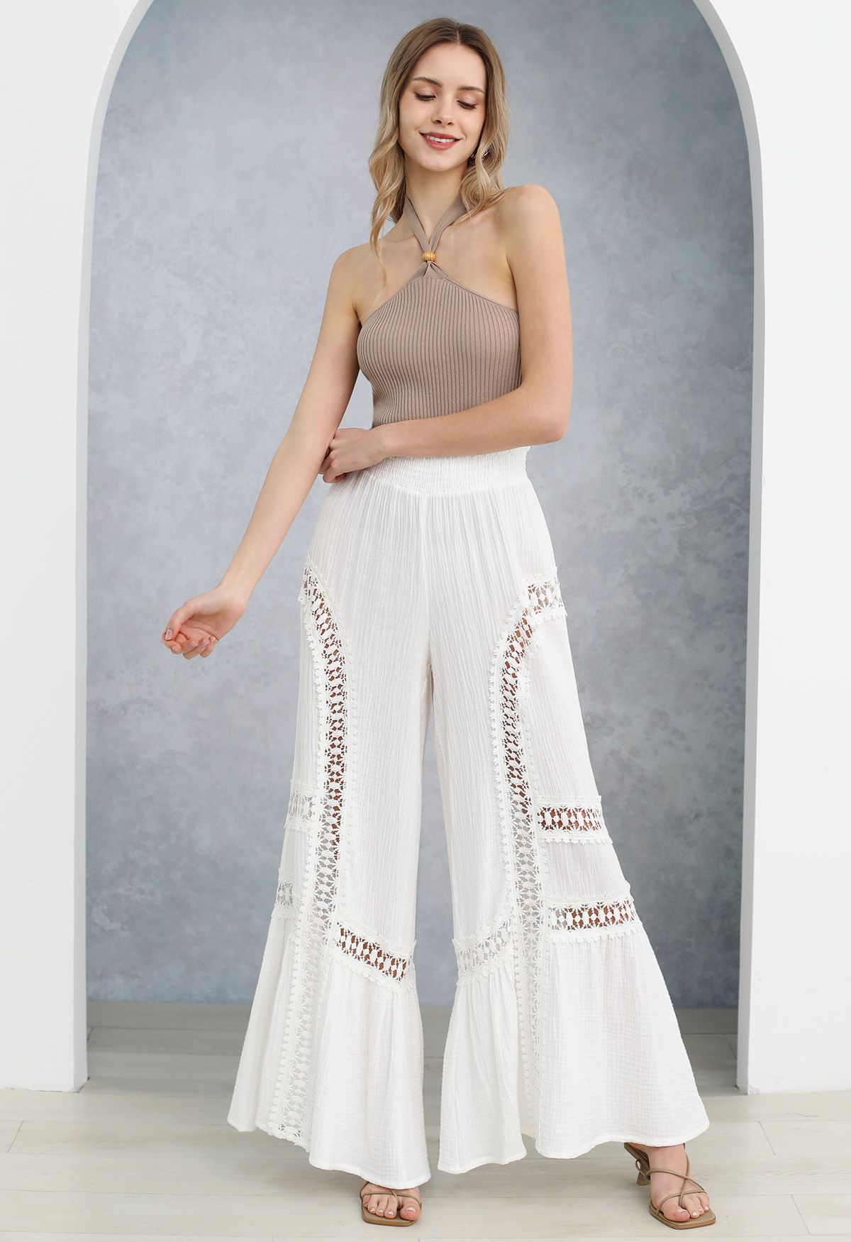 Pantalon évasé en coton Hit the Breeze Lacy