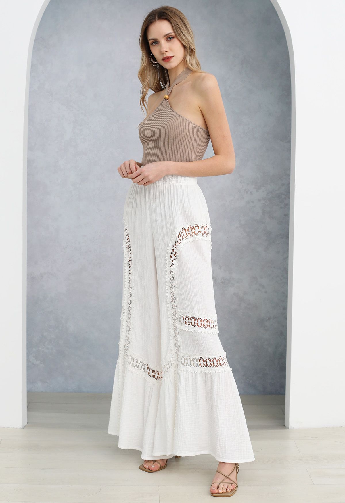 Pantalon évasé en coton Hit the Breeze Lacy