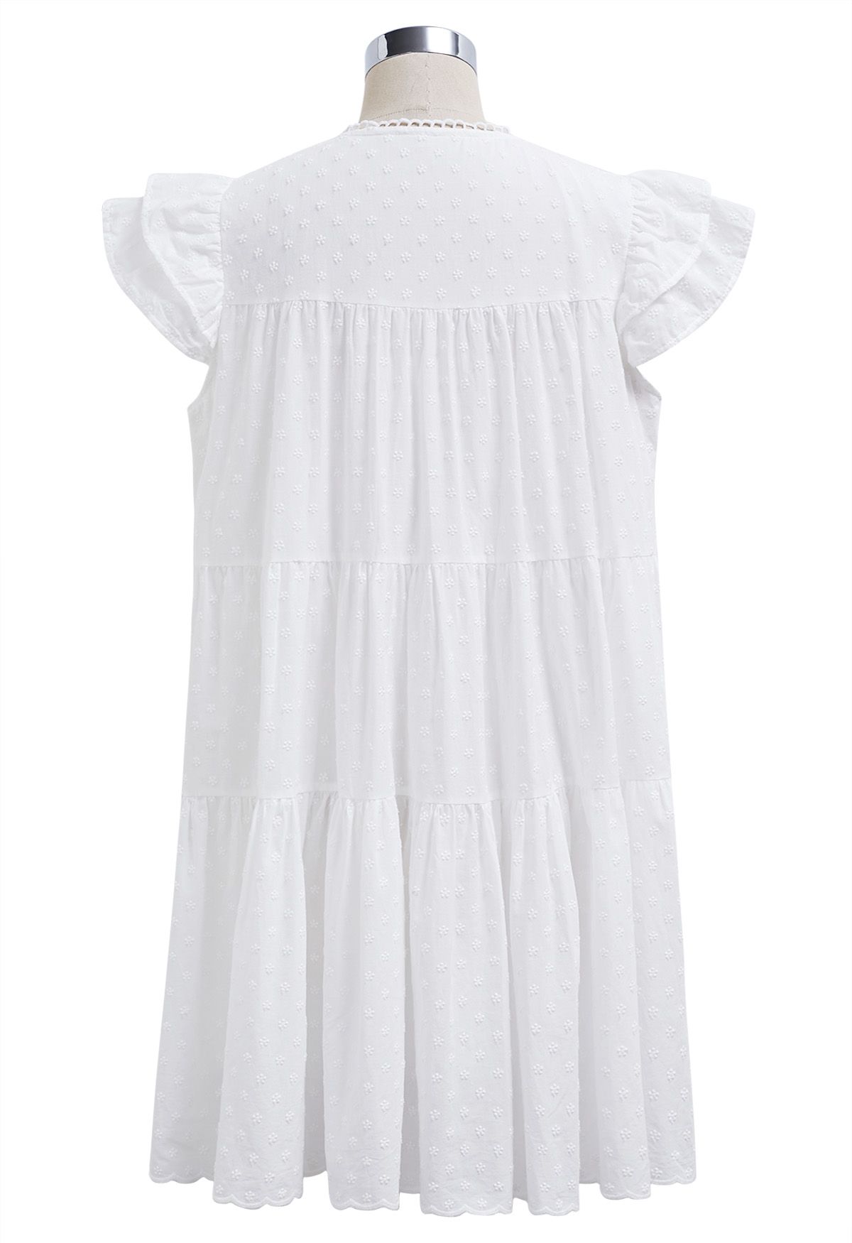 Mini-robe Dolly brodée Lovely Floret en blanc