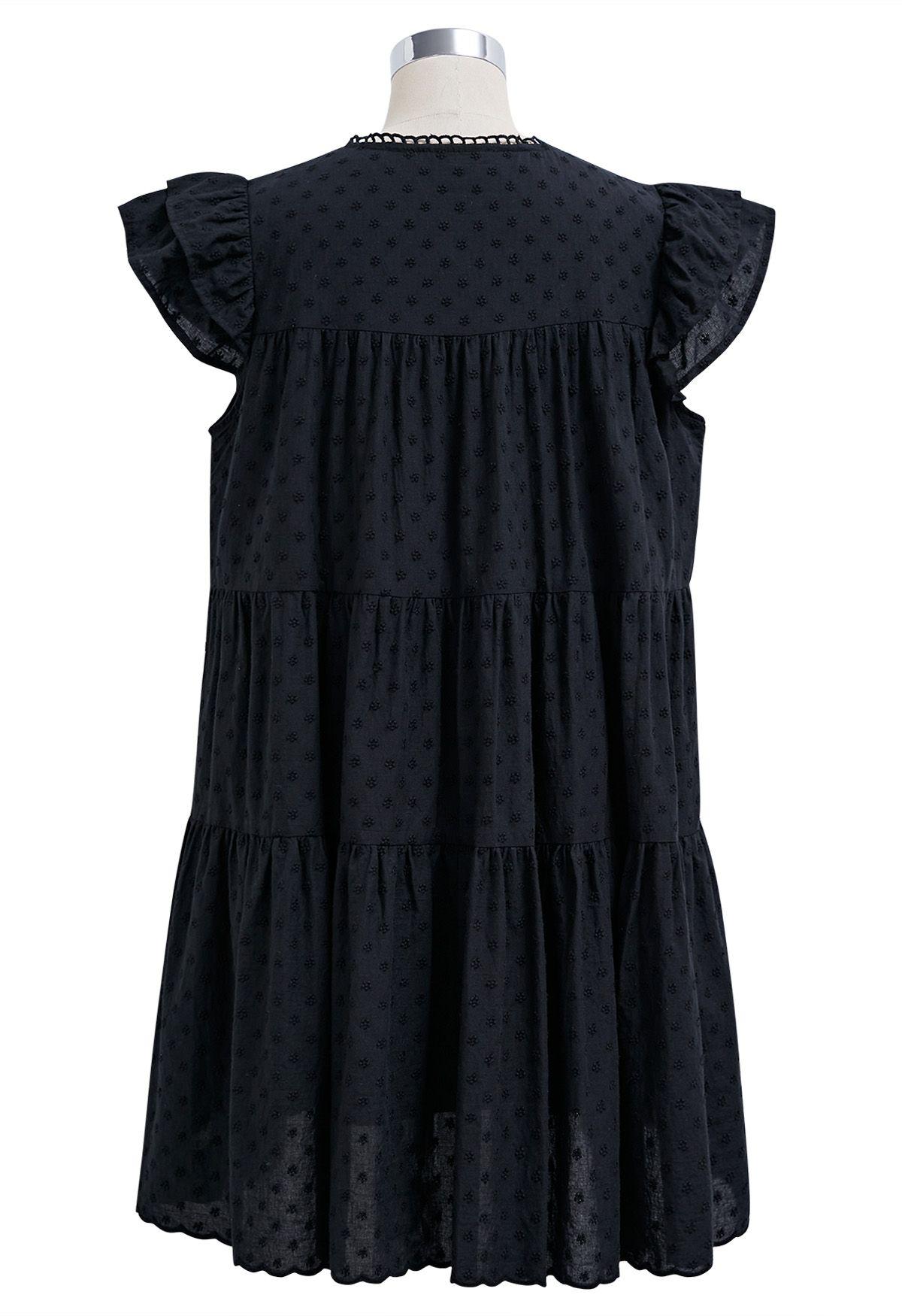 Mini-robe Dolly brodée Lovely Floret en noir