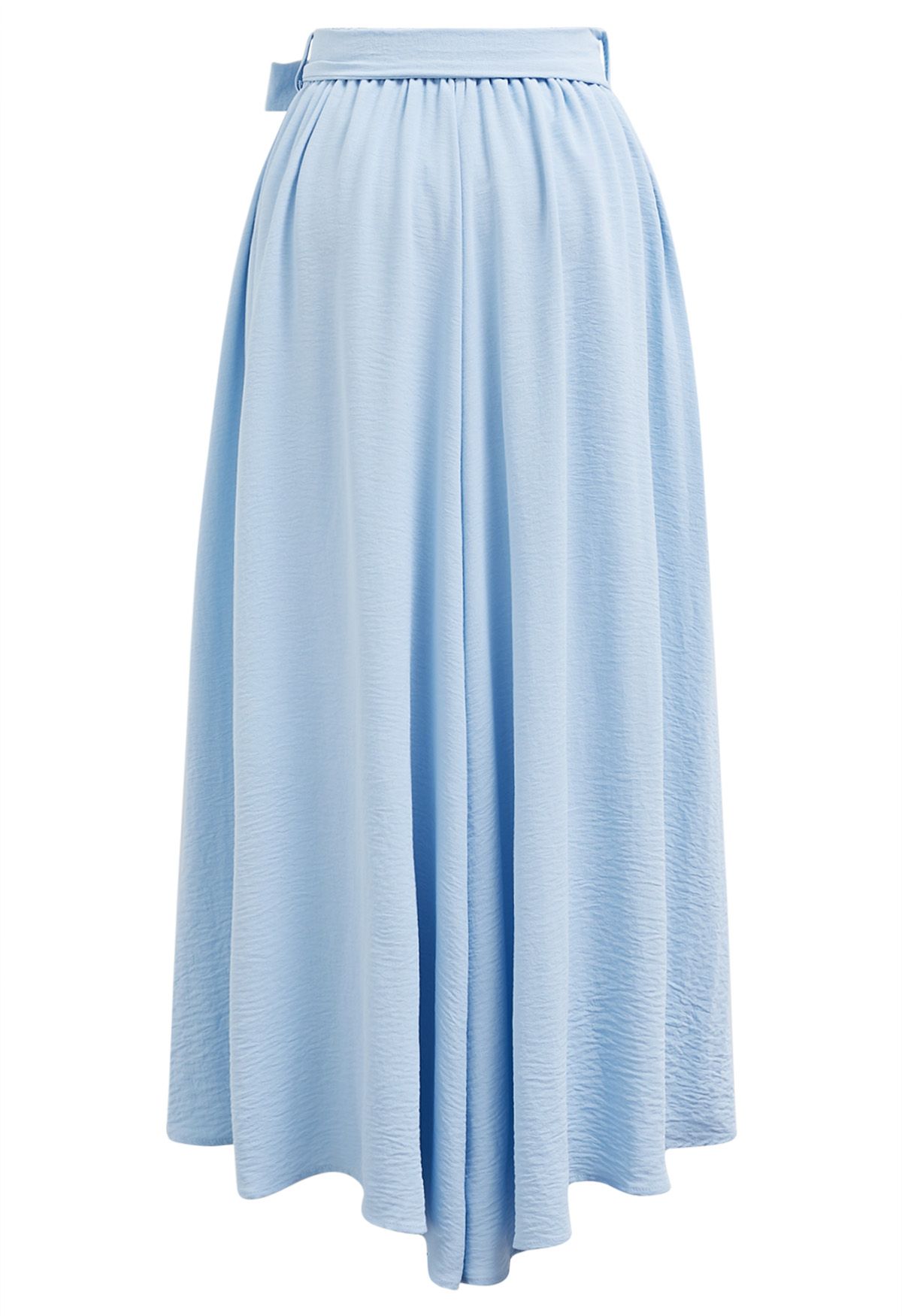 Pantalon court asymétrique Breezy à taille nouée en bleu