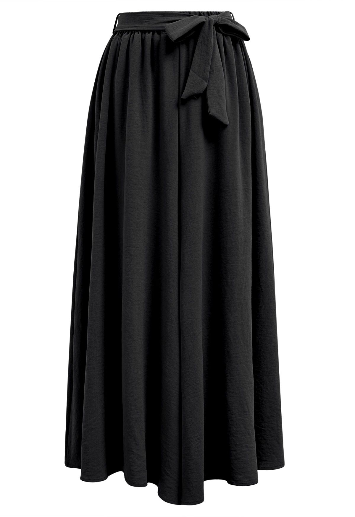 Pantalon court asymétrique Breezy à nouer à la taille en noir