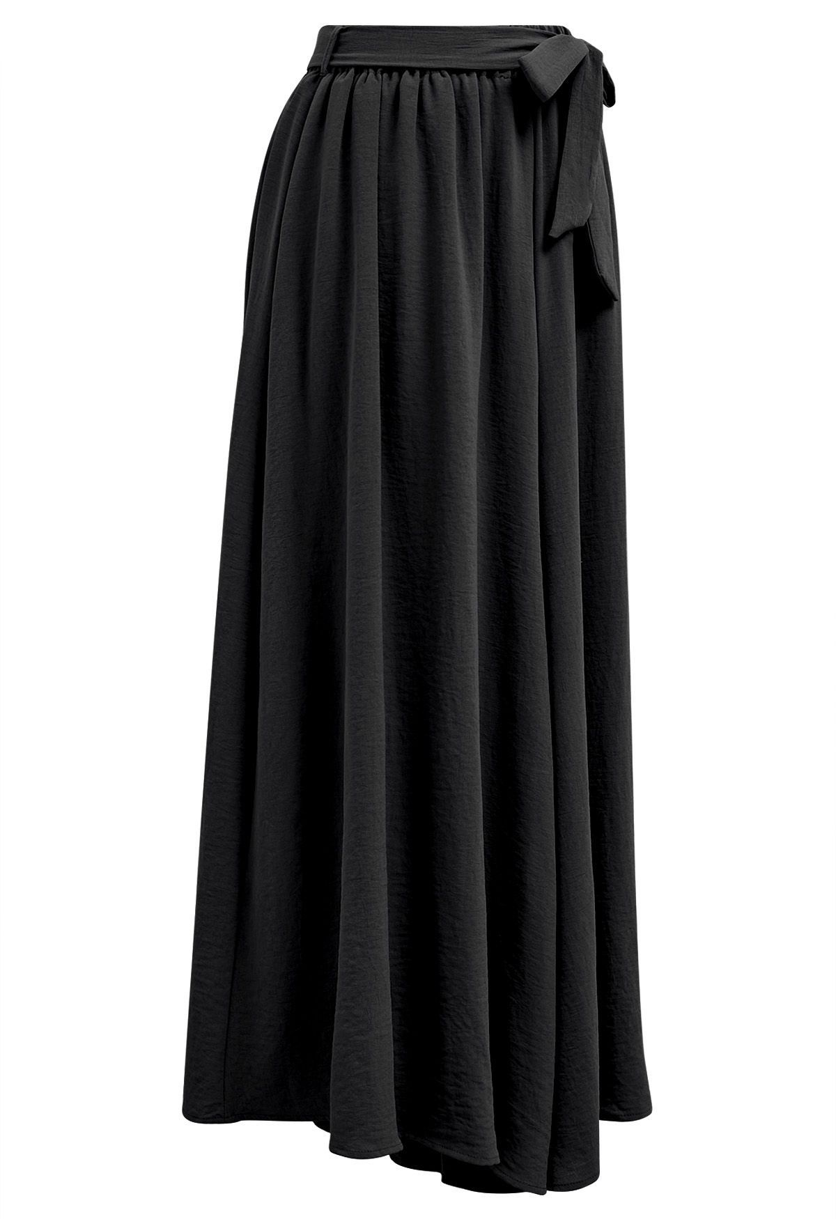 Pantalon court asymétrique Breezy à nouer à la taille en noir