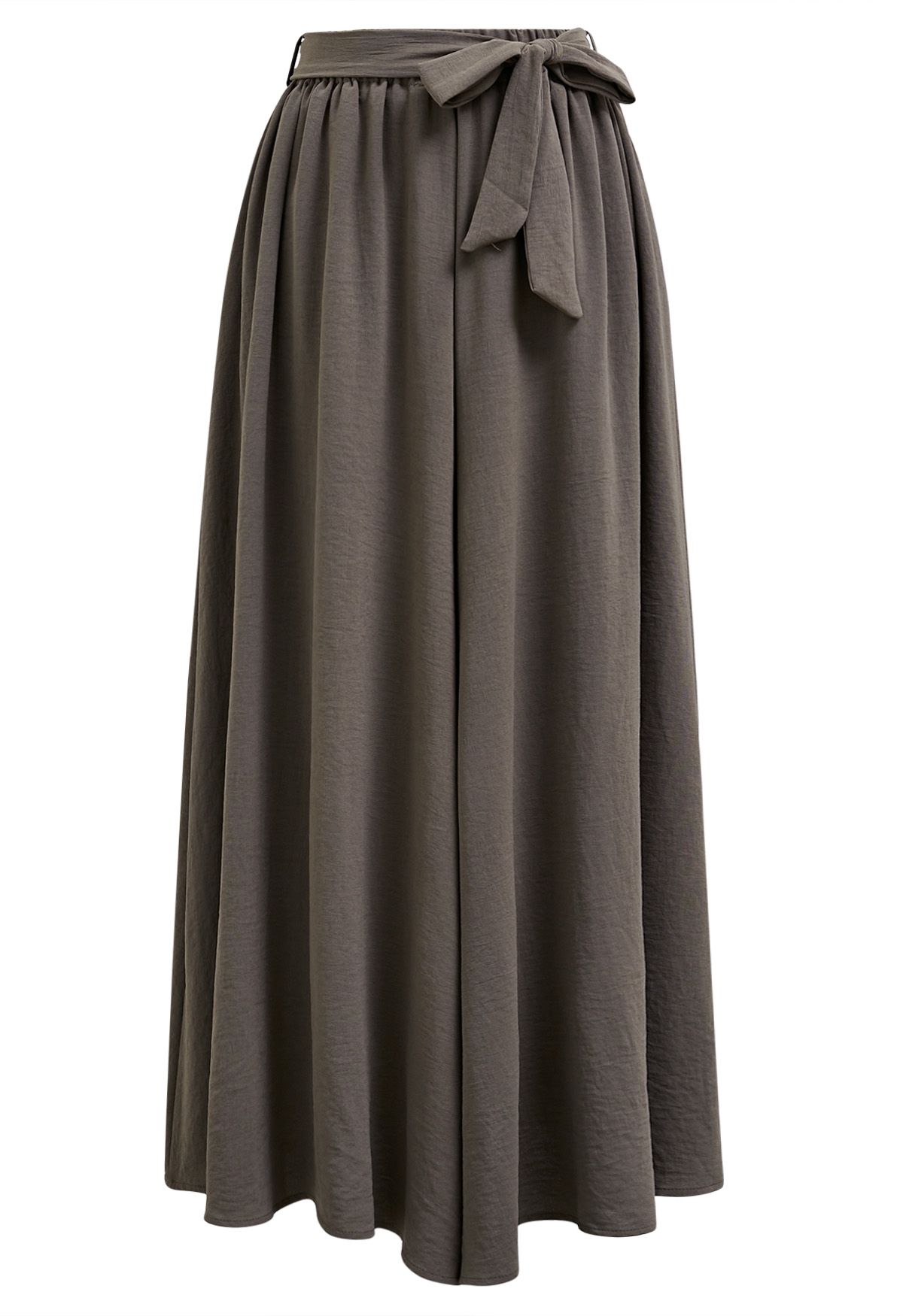 Pantalon court asymétrique Breezy à taille nouée en marron