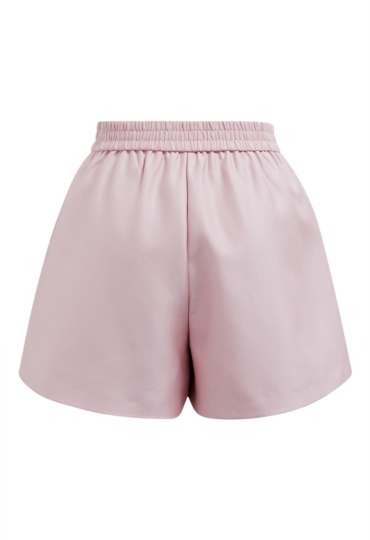 Short boutonné doré avec poche latérale en rose