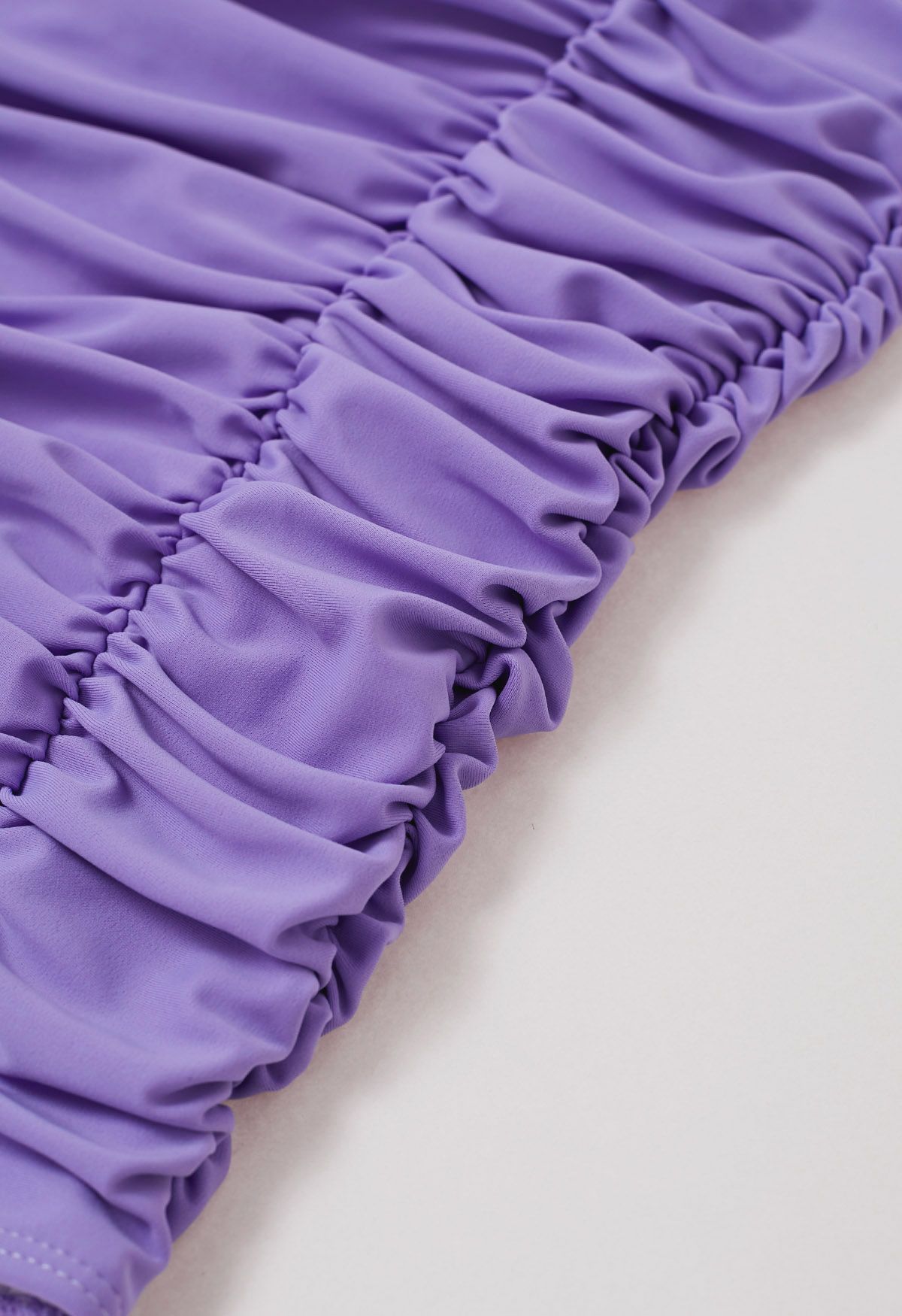 Maillot de bain froncé à épaules nouées, violet