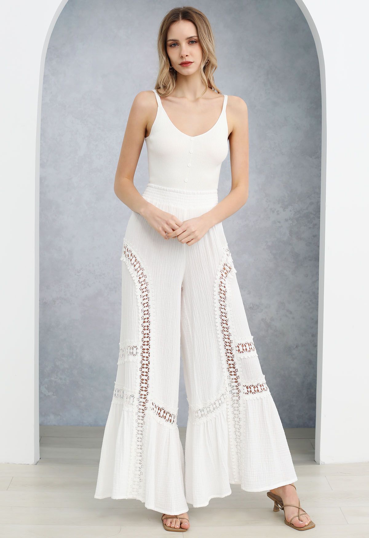 Pantalon évasé en coton Hit the Breeze Lacy