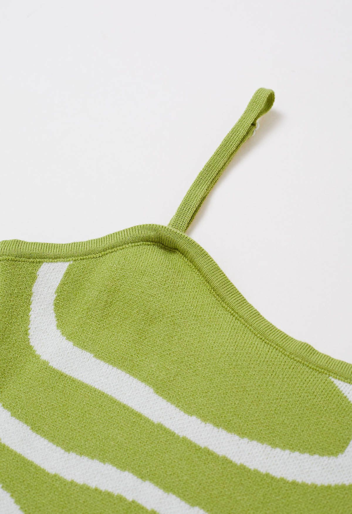 Robe caraco en tricot imprimé ondulé en vert