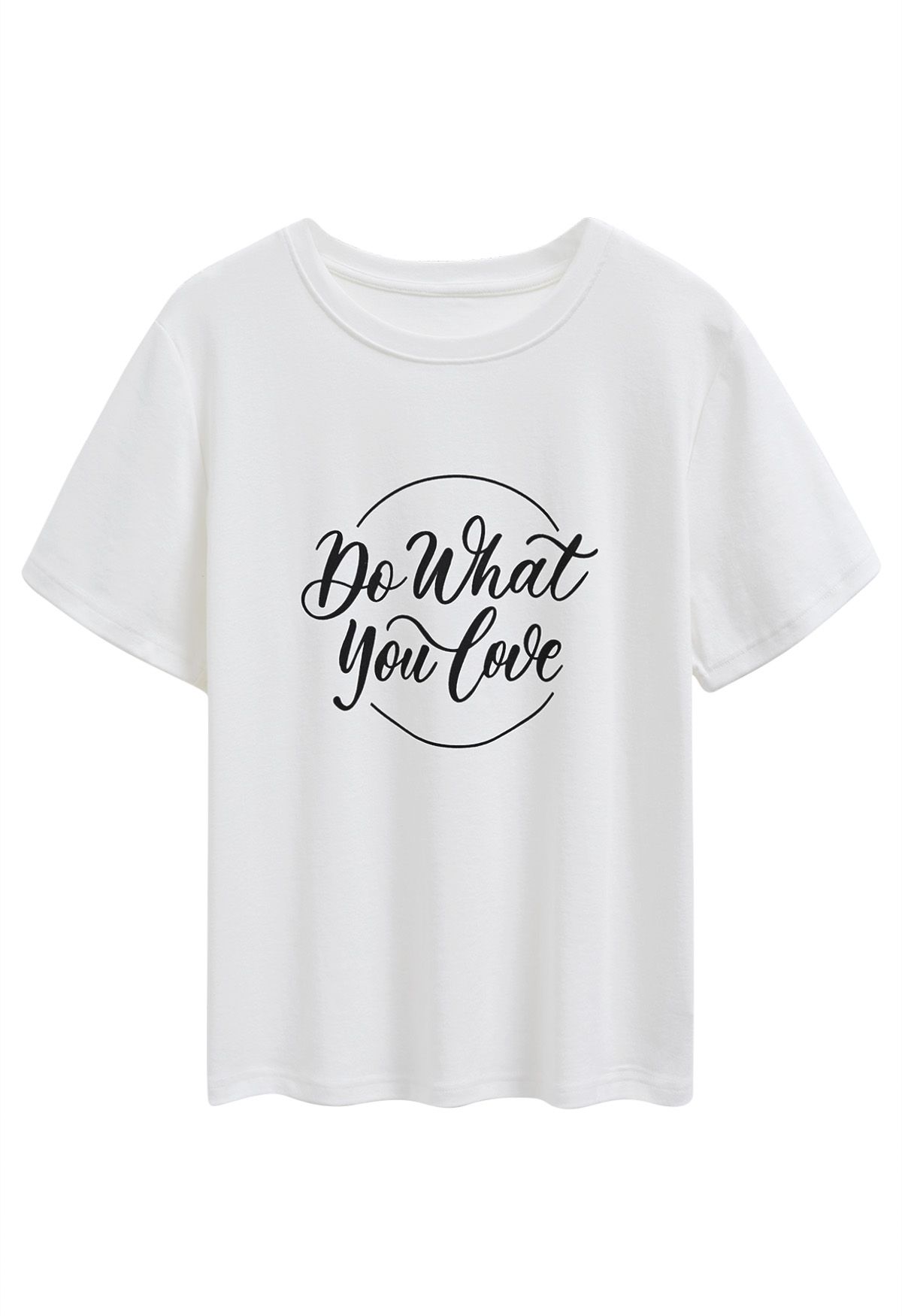 T-shirt à col rond Do What You Love en blanc