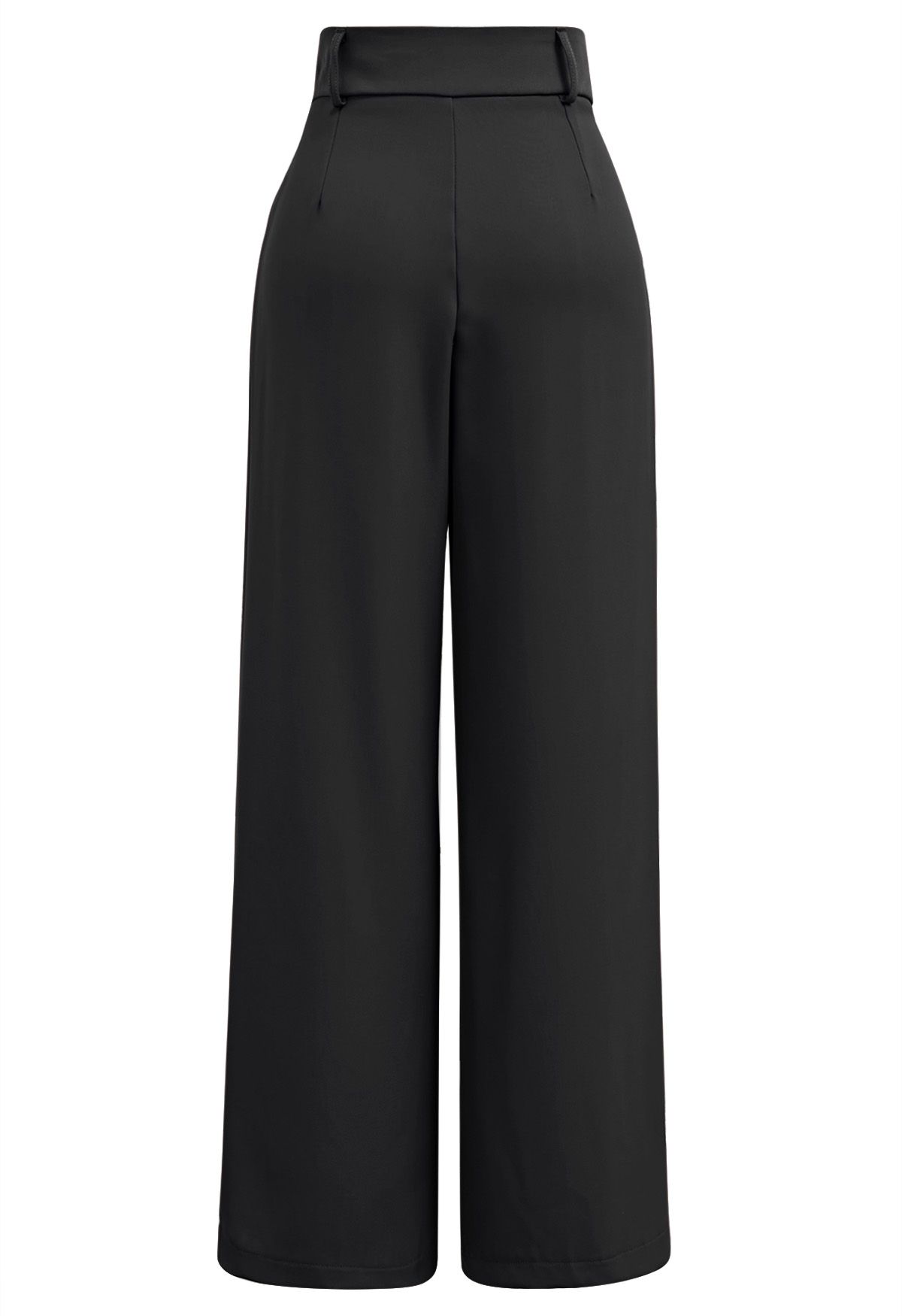 Pantalon droit taille haute en noir