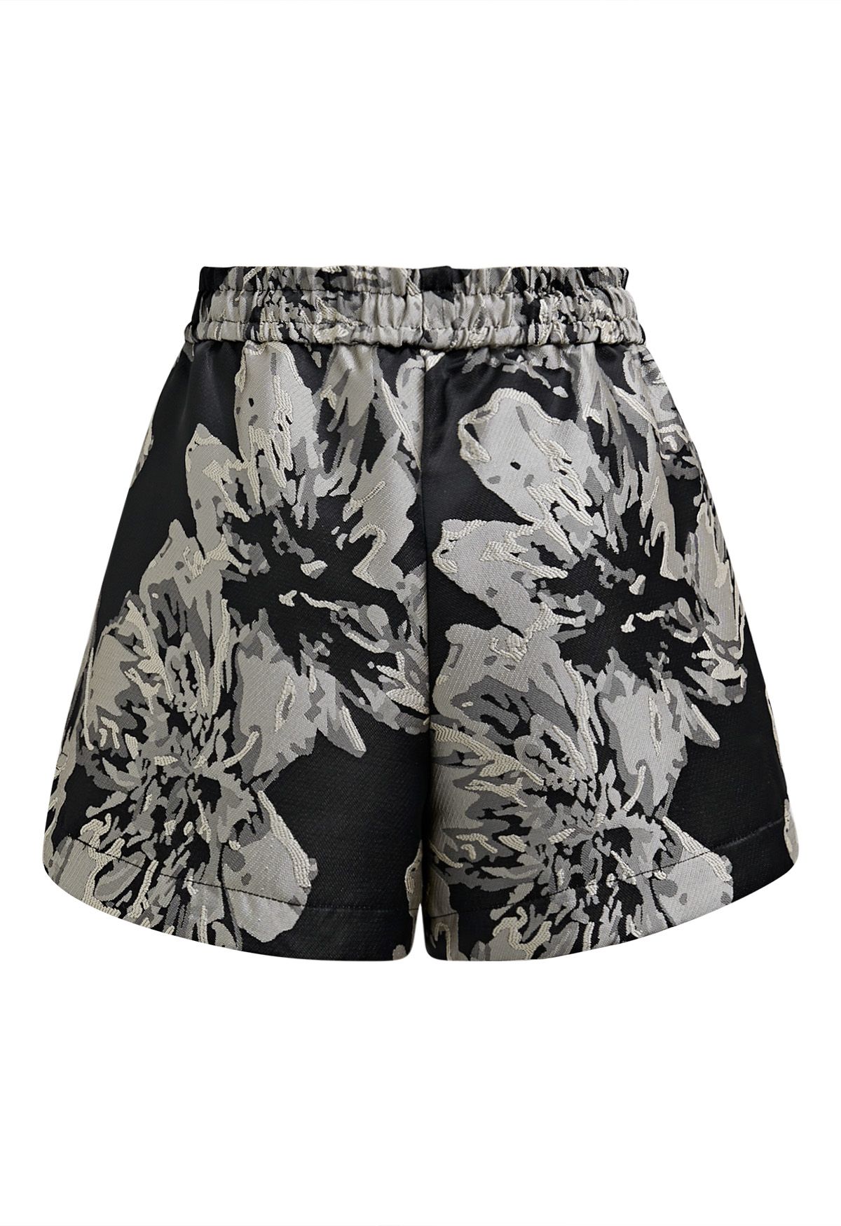 Short fleuri en jacquard à cordon de serrage 