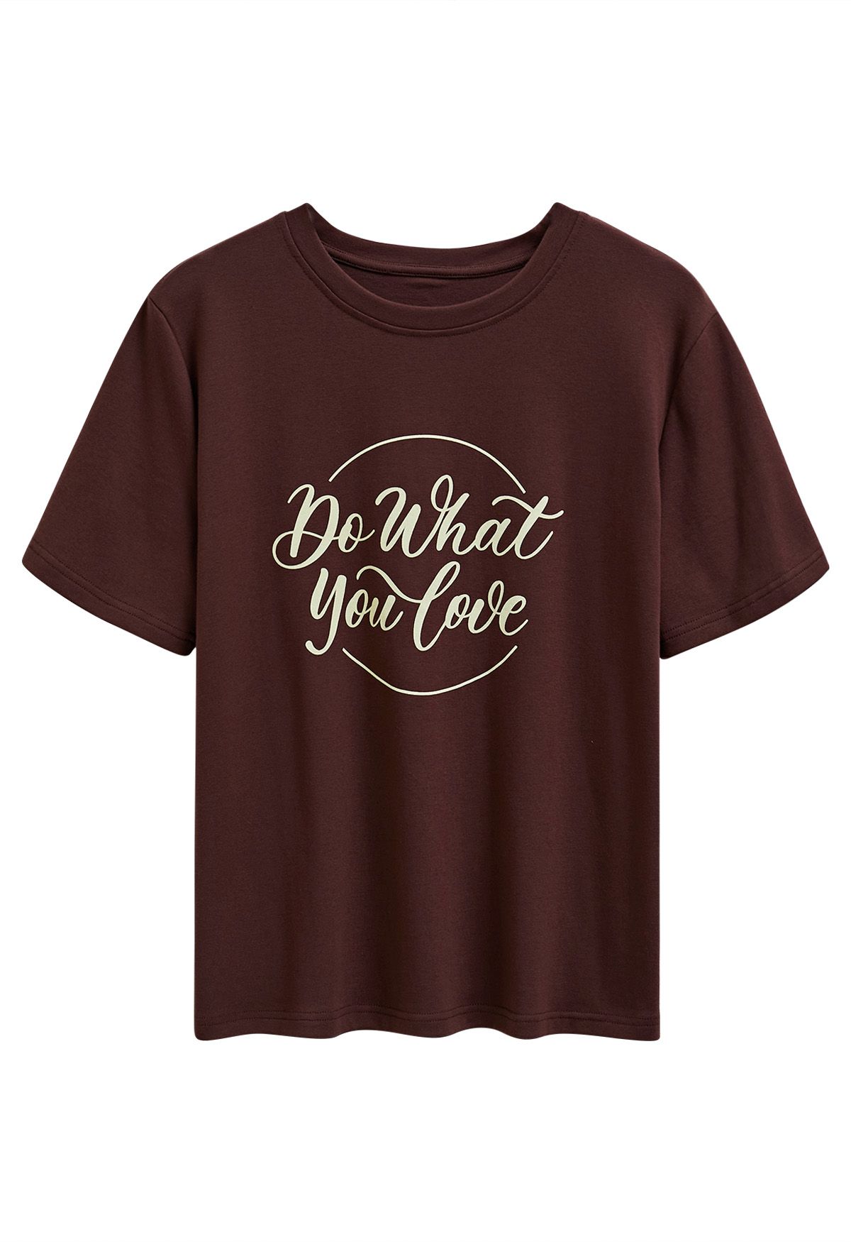 T-shirt à col rond Do What You Love en marron