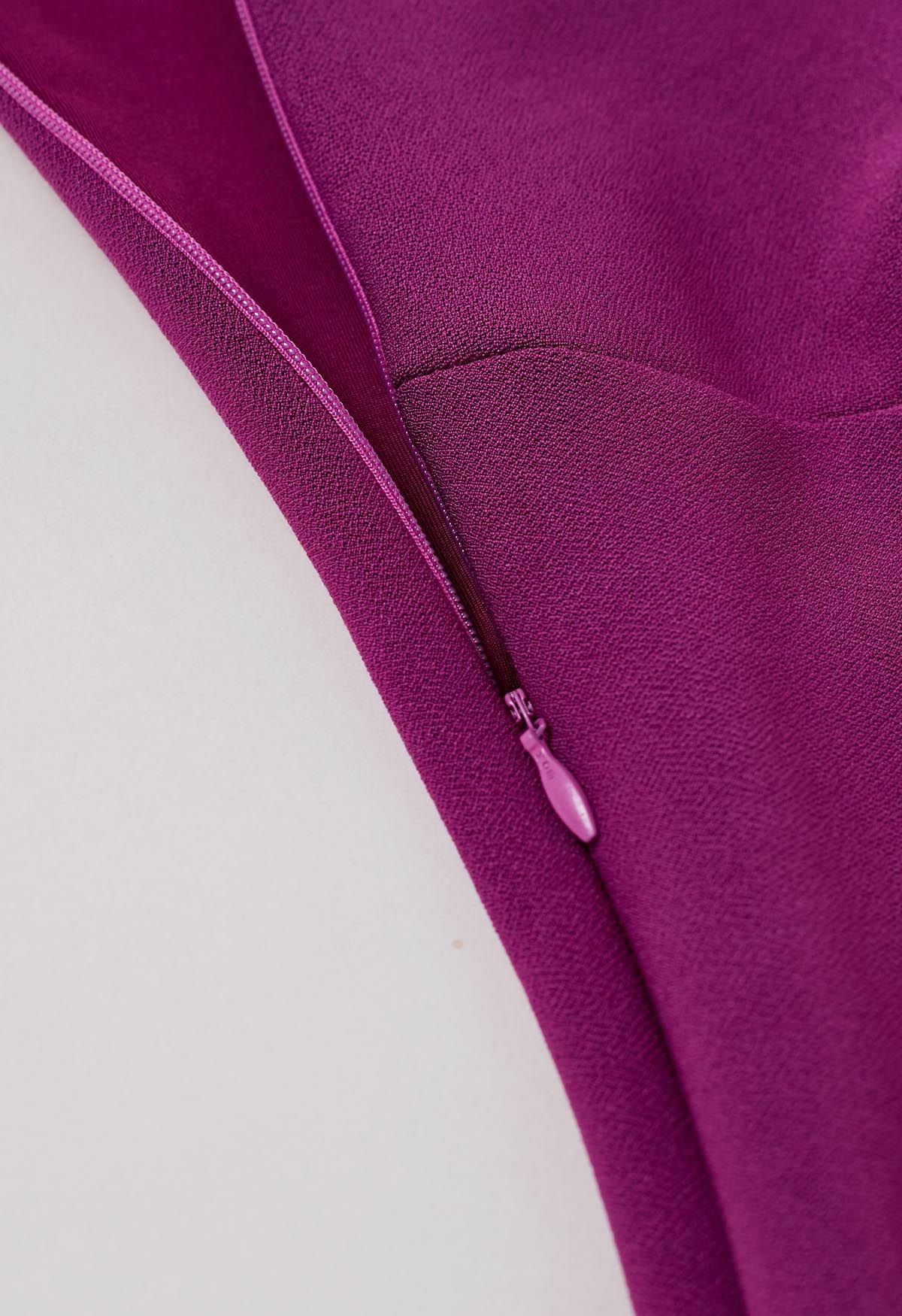 Robe fourreau fendue à col licou Modern Muse en magenta