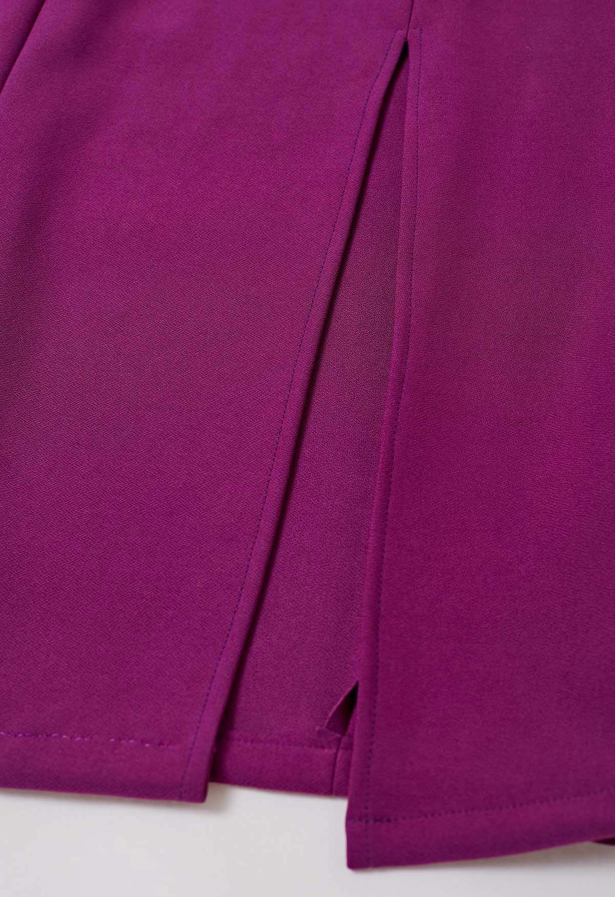 Robe fourreau fendue à col licou Modern Muse en magenta