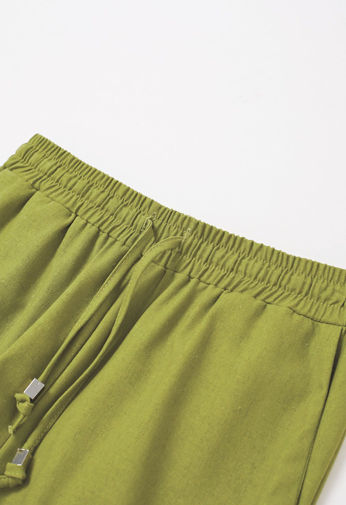 Pantalon Breezy en coton à jambe droite, vert citron