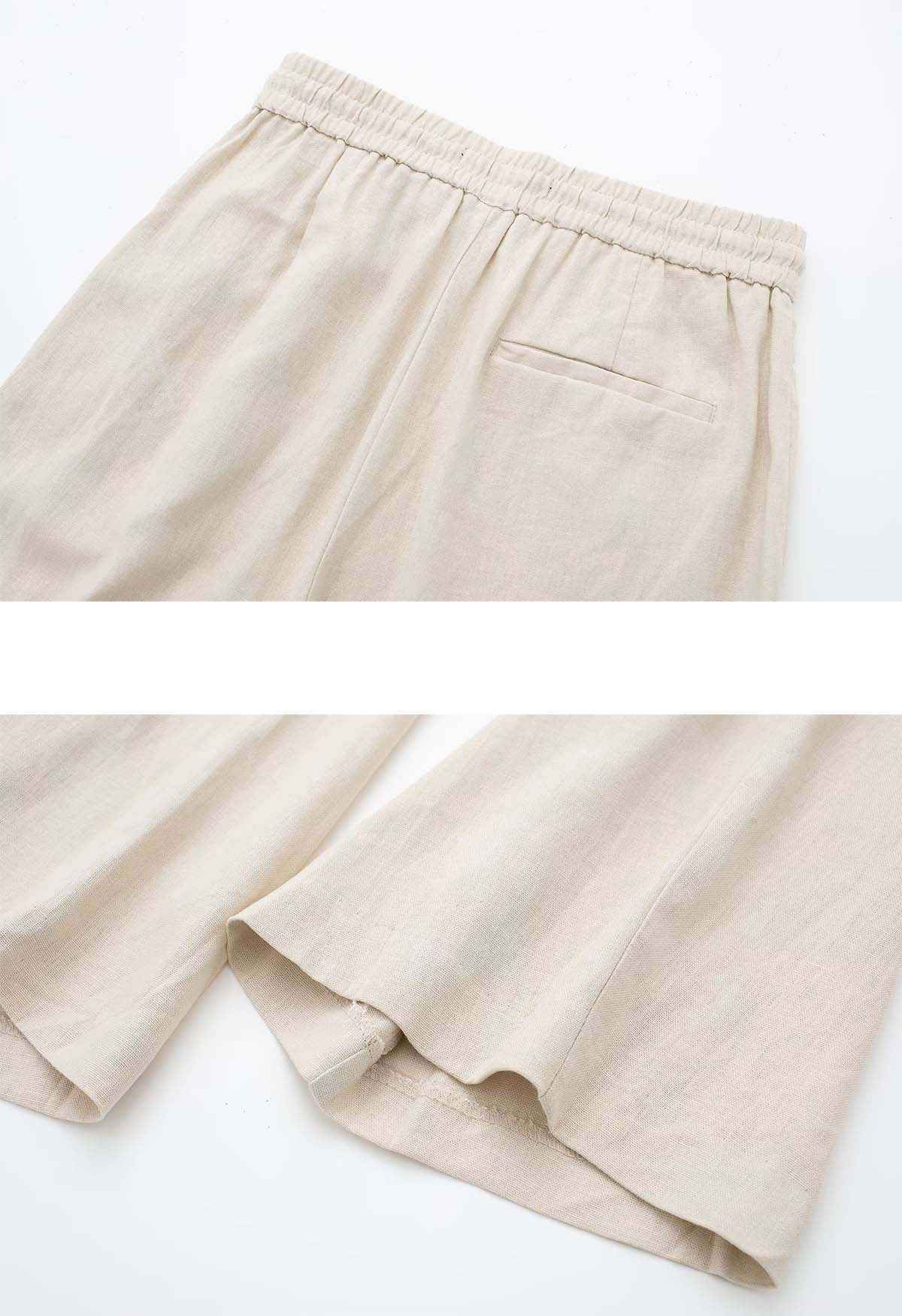 Pantalon à jambe droite en coton Breezy en avoine