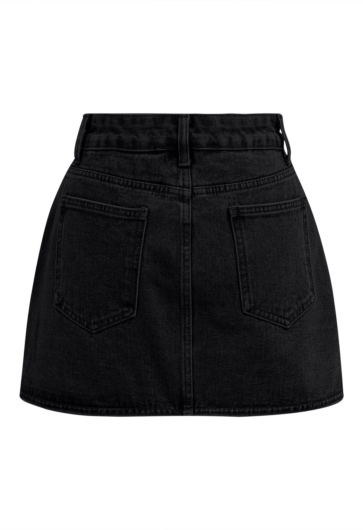 Jupes-shorts en jean modernes avec poche à rabat en noir