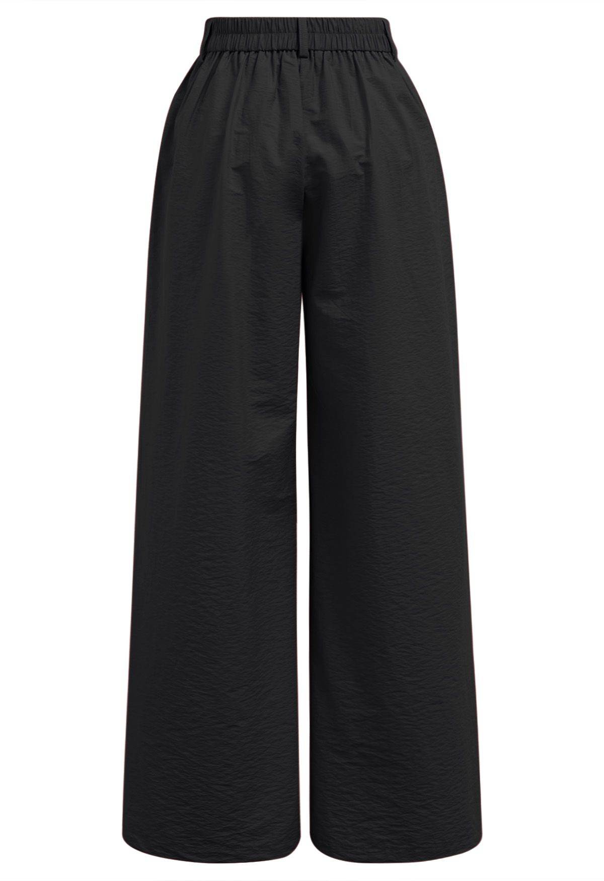 Pantalon large à détails nervurés, noir