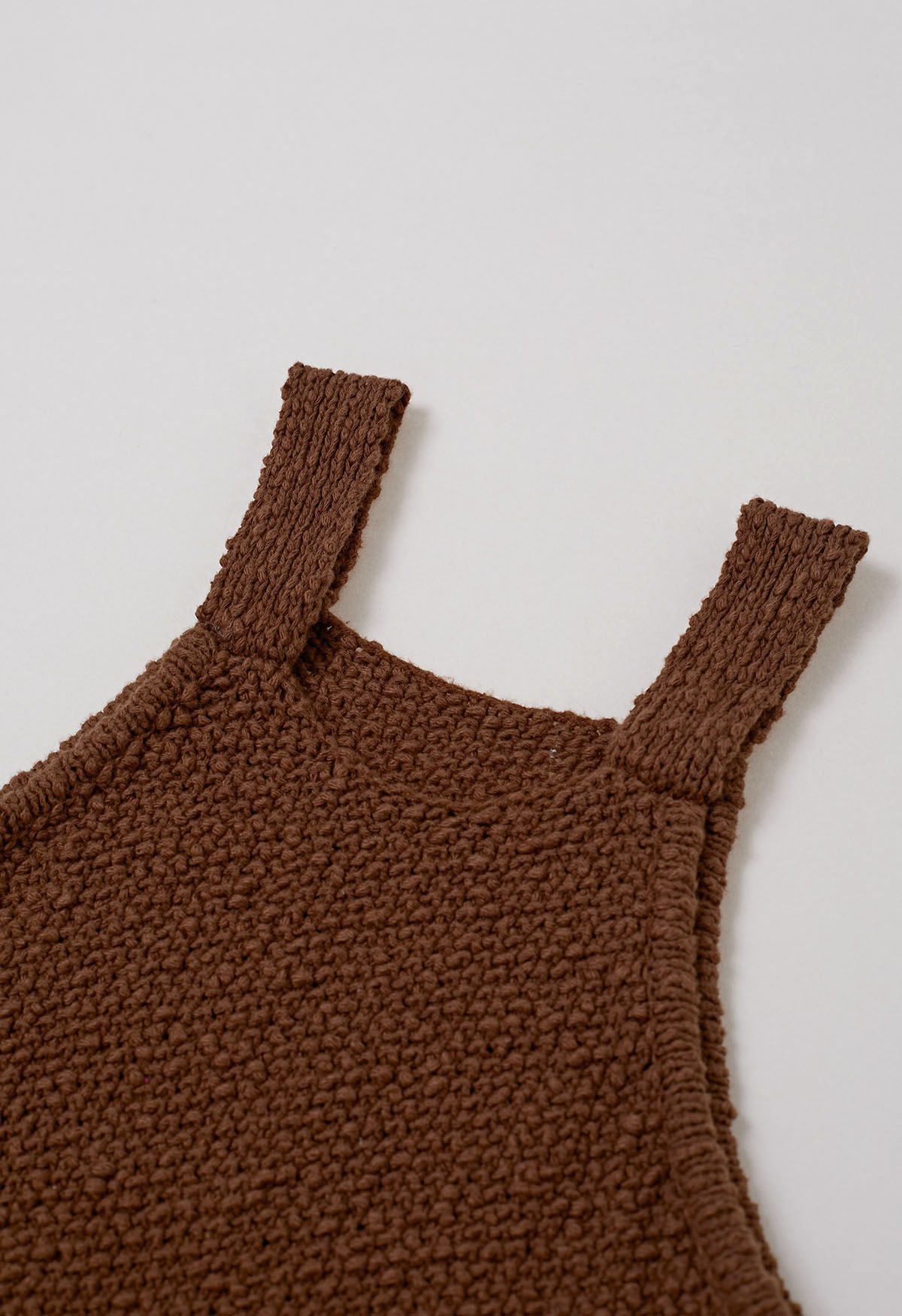 Ensemble haut caraco et jupe longue au crochet gaufré en caramel