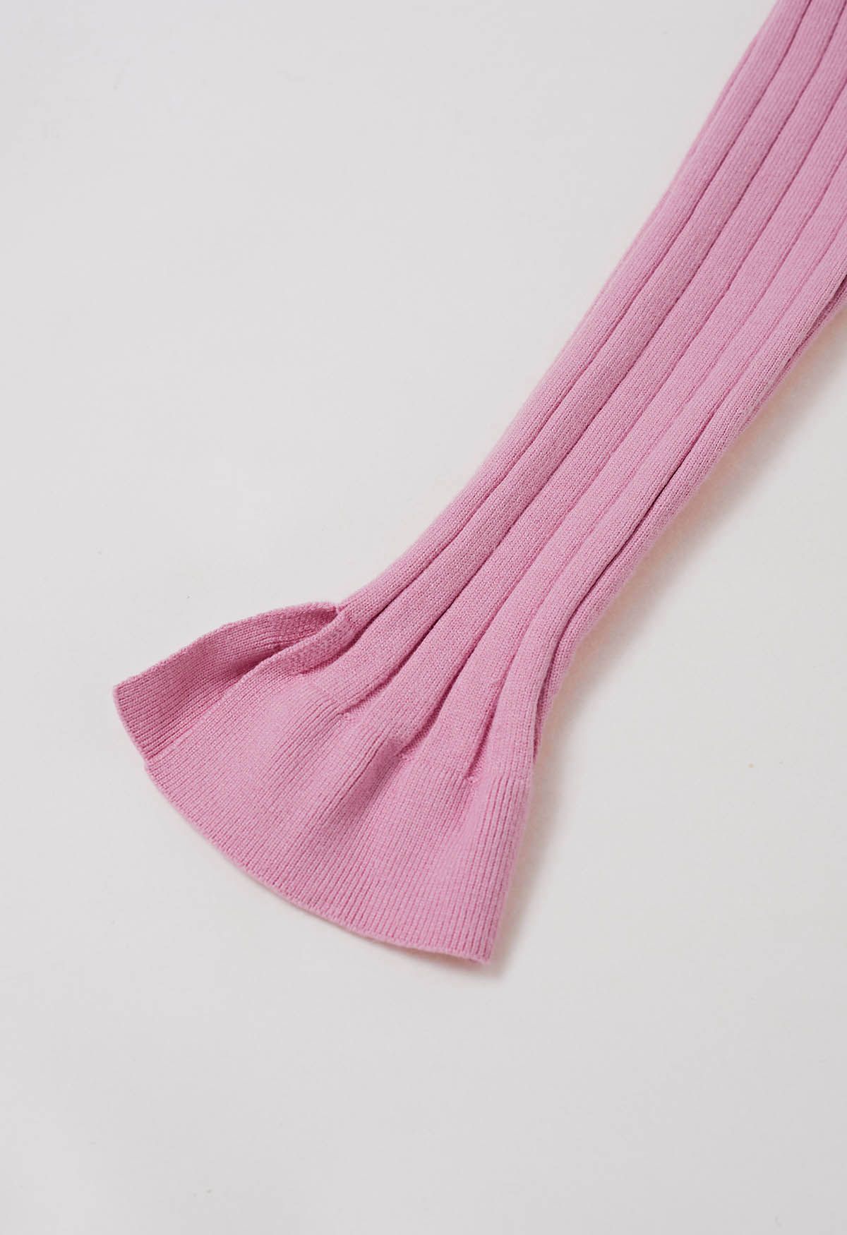 Haut en tricot à col boutonné en forme de cœur en rose