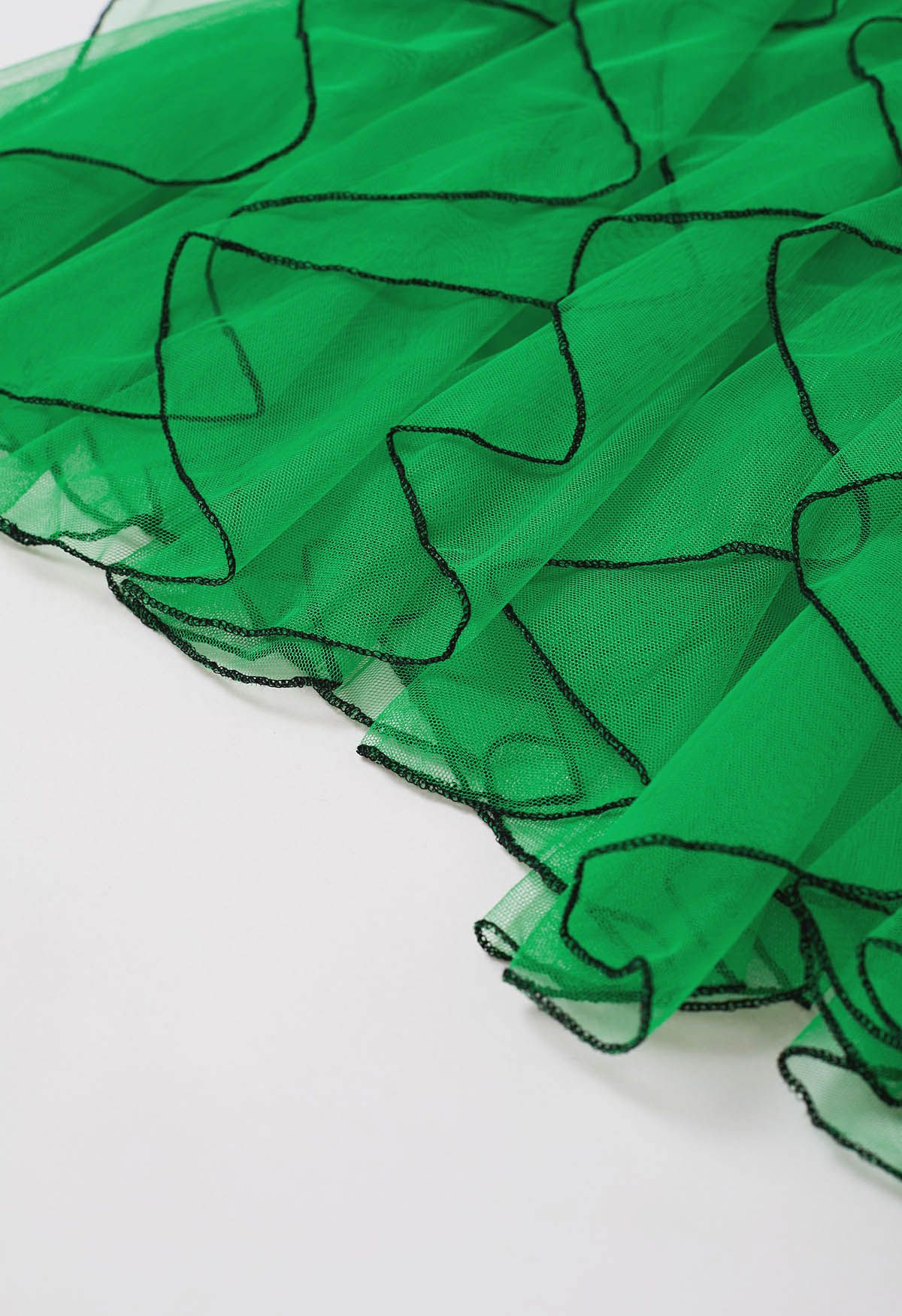 Jupe en tulle à empiècements Rippling Attraction en vert